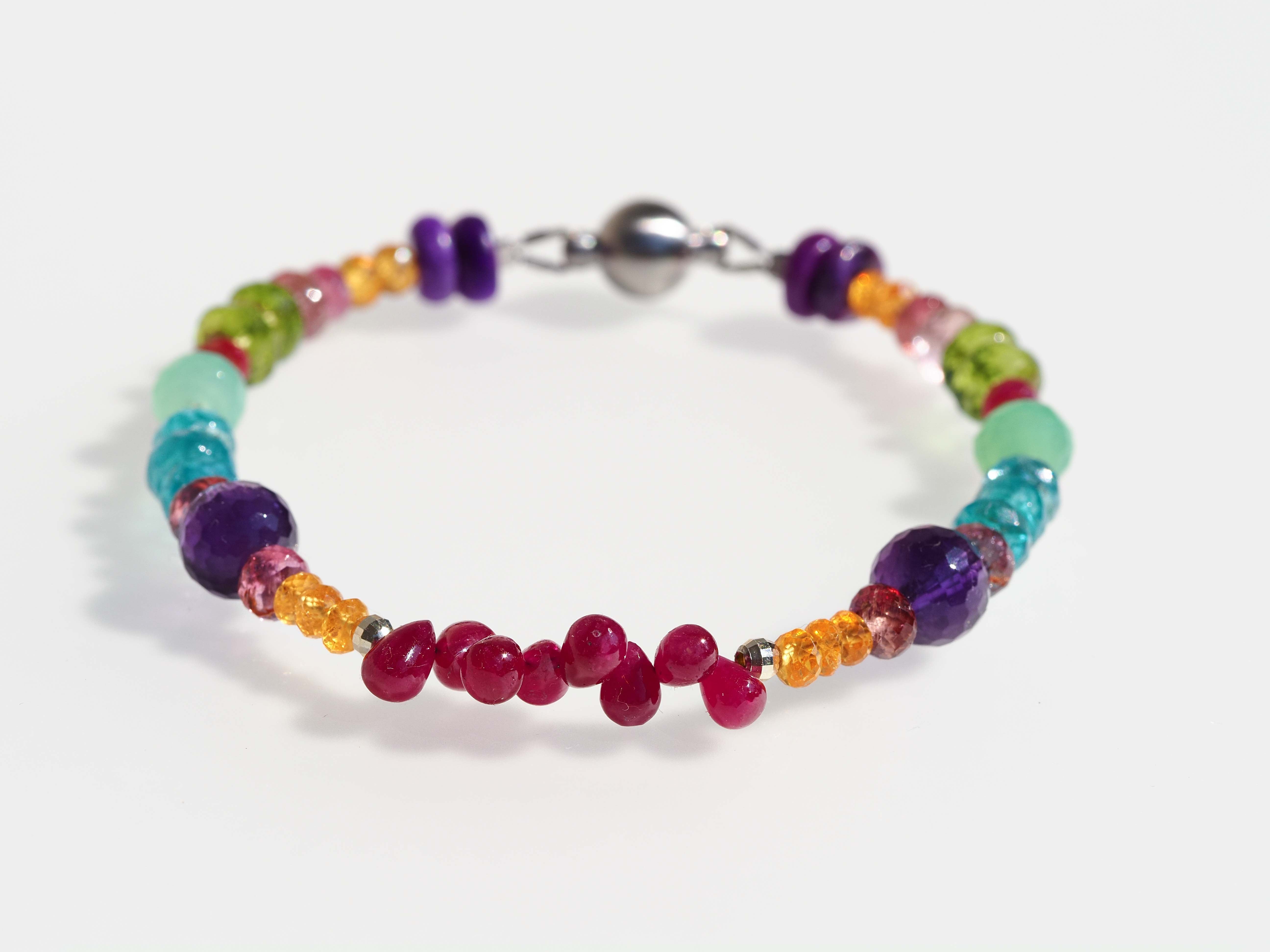 Farbintensives Edelstein Armband Magnetverschluss - elstardesign
