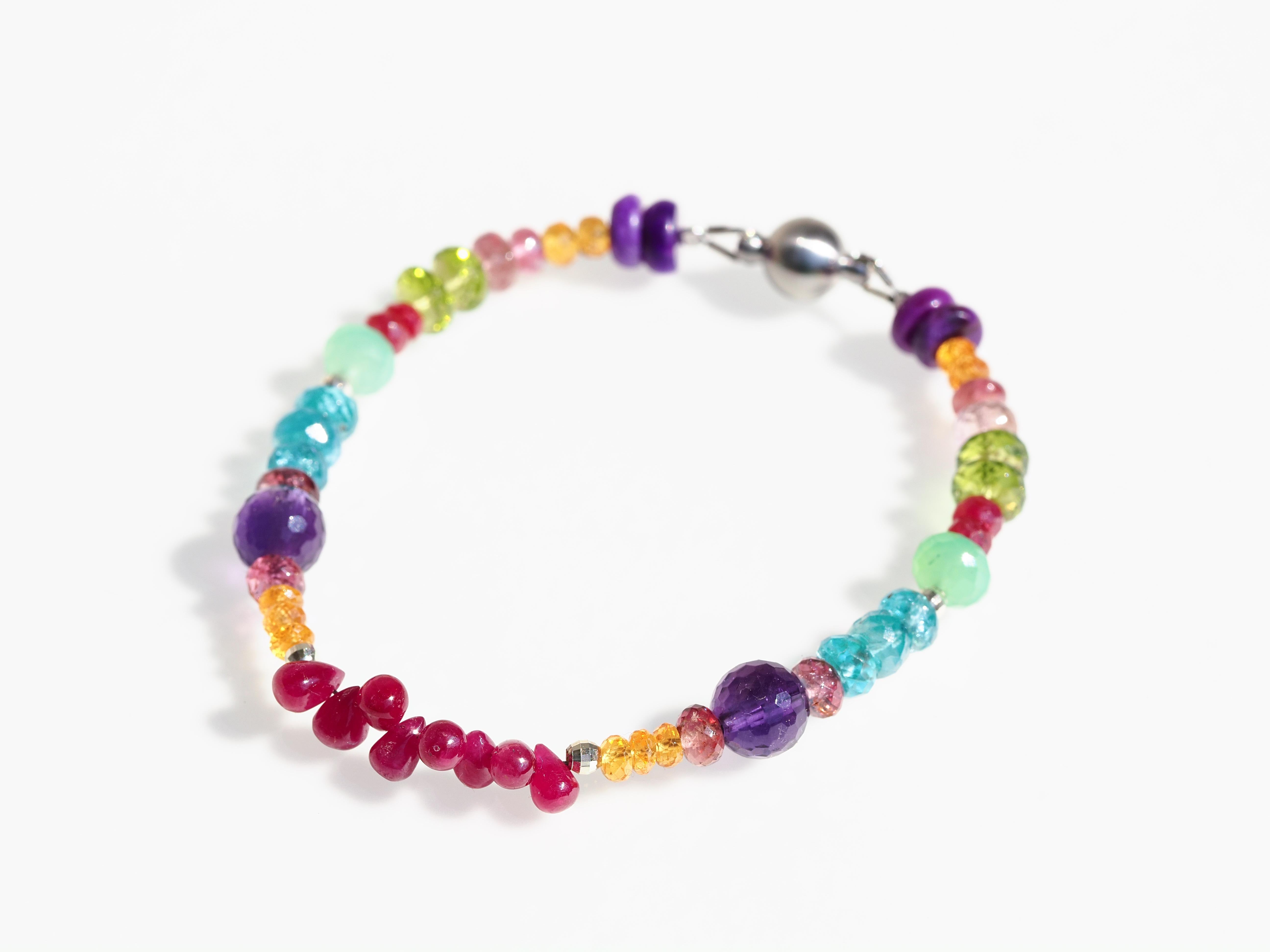 Farbintensives Edelstein Armband Magnetverschluss - elstardesign