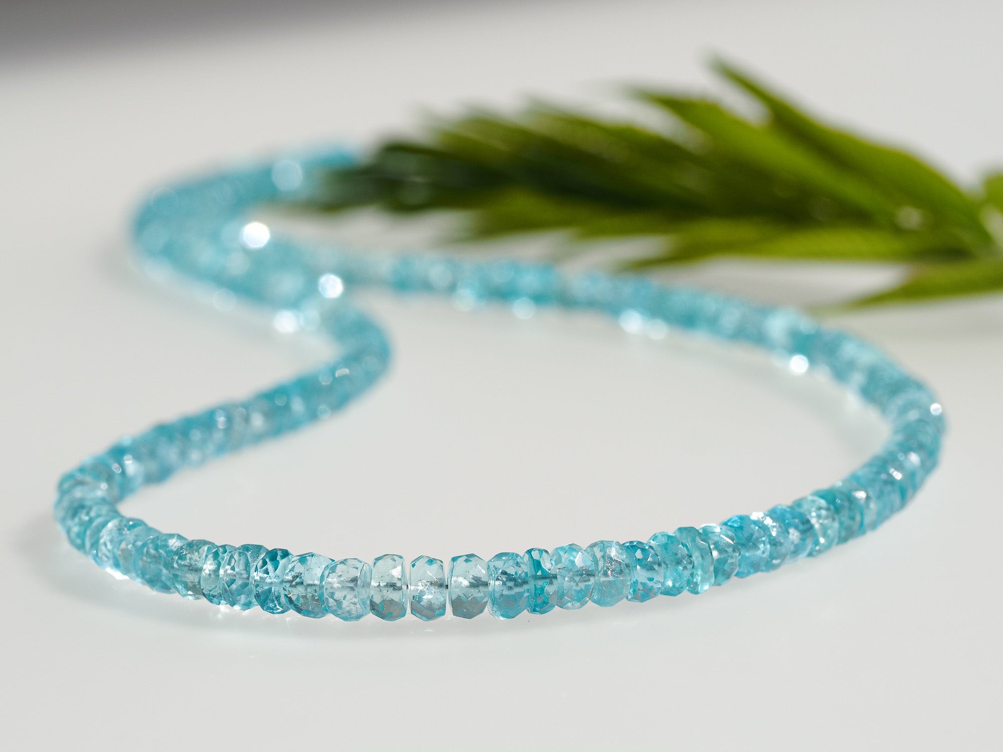 Apatite Necklace 925 Silver – Light Blue & Faceted