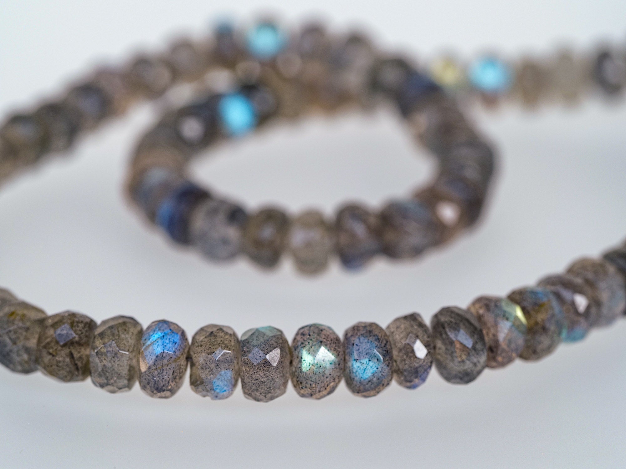 Kurze Labradorit Kette facettiert 925 Silber Verschluss (Kopie)