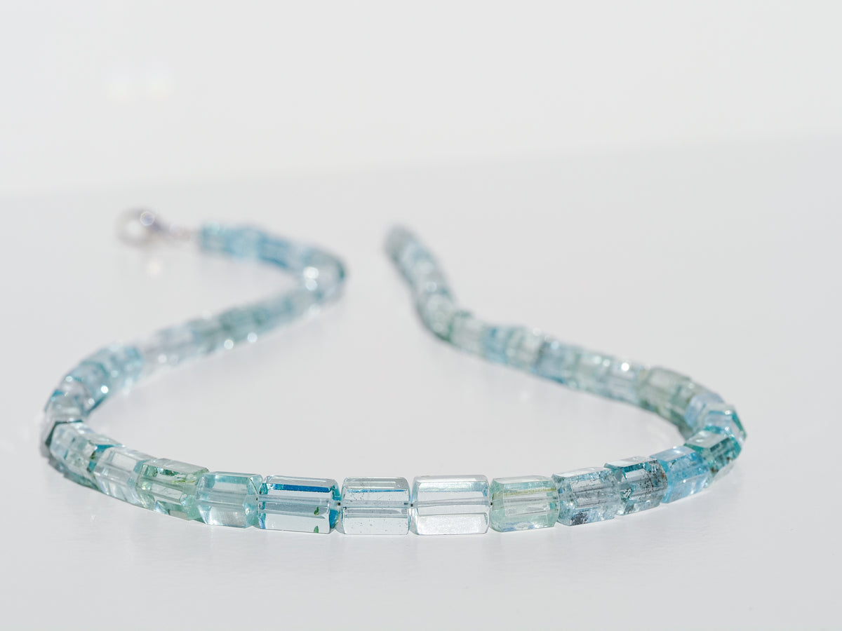 Aquamarin Kristall Kette blaue Edelstein Halskette Natur