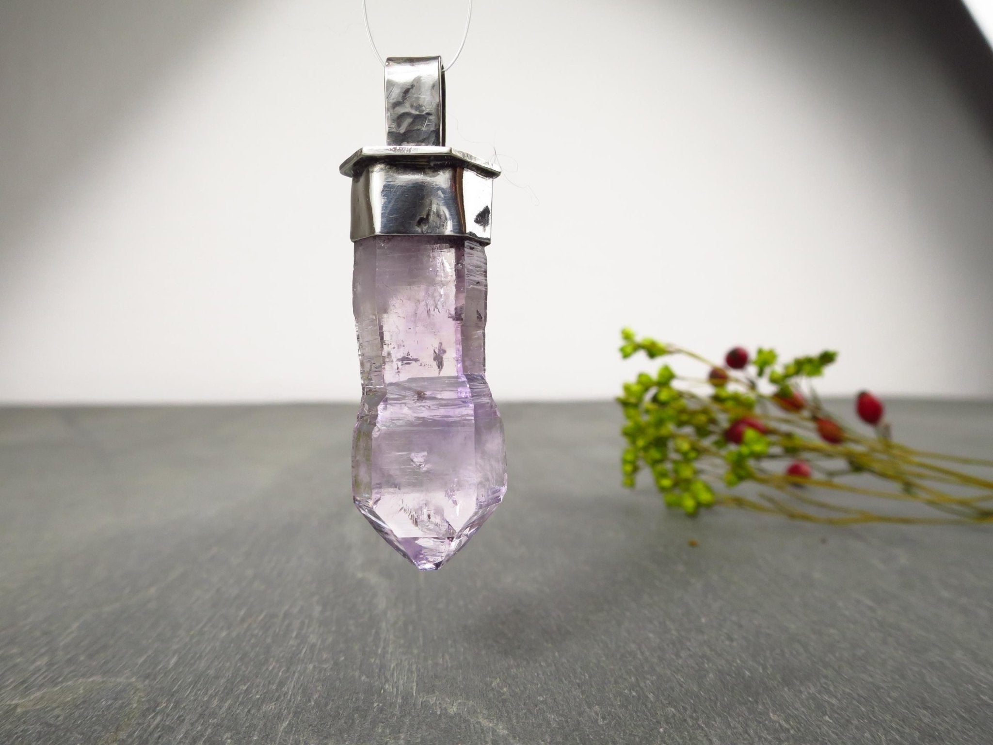 Amethyst Anhänger Silber Amethyst Vera Cruz Kristall Spitze Anhänger Edelstein Mexiko Silber Zepter Amethyst Kristall Energie Quarz Amethyst