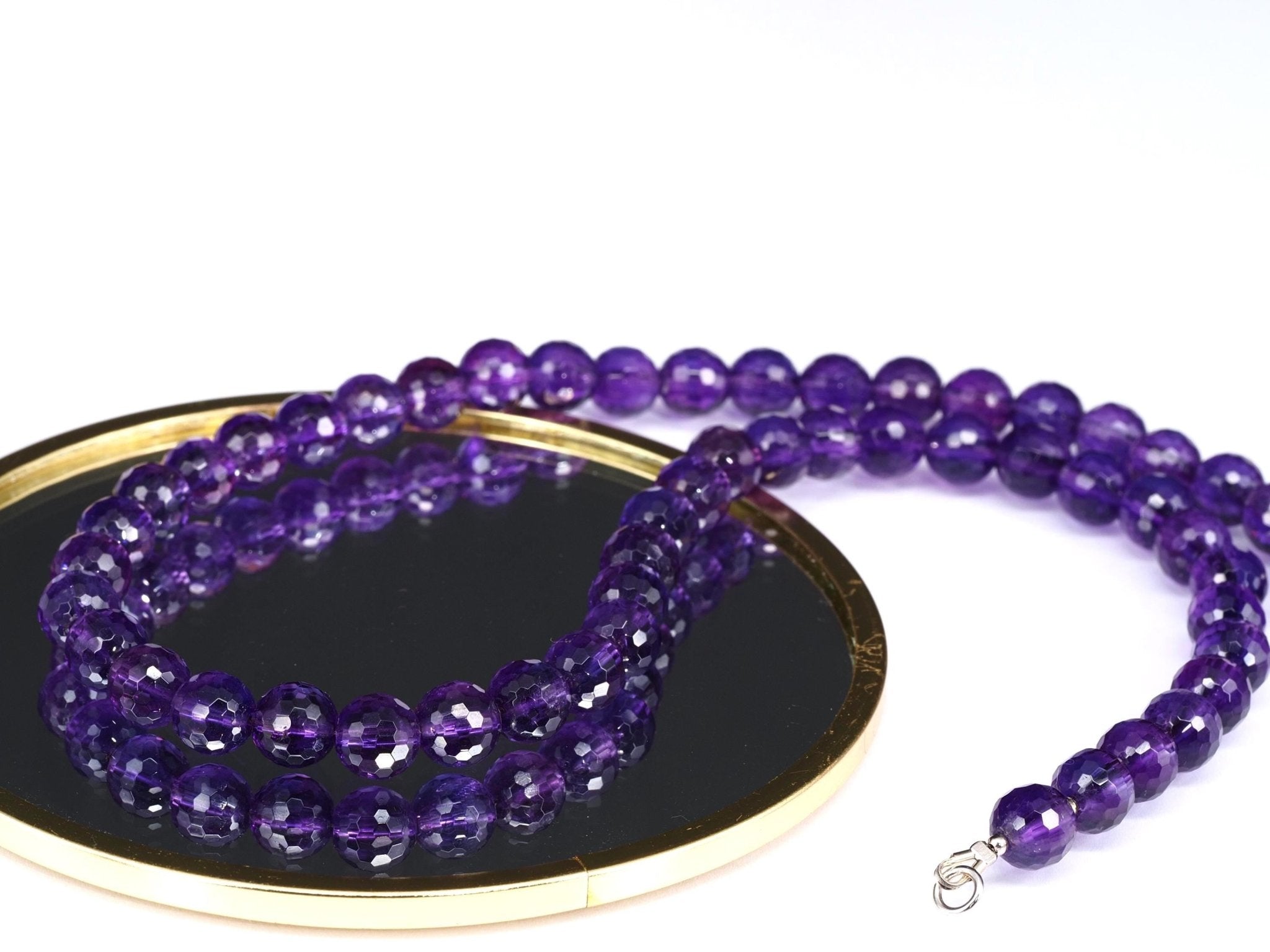 Amethyst Kette facettiert mit 8 mm - 100% Natürliche Edelsteinkette