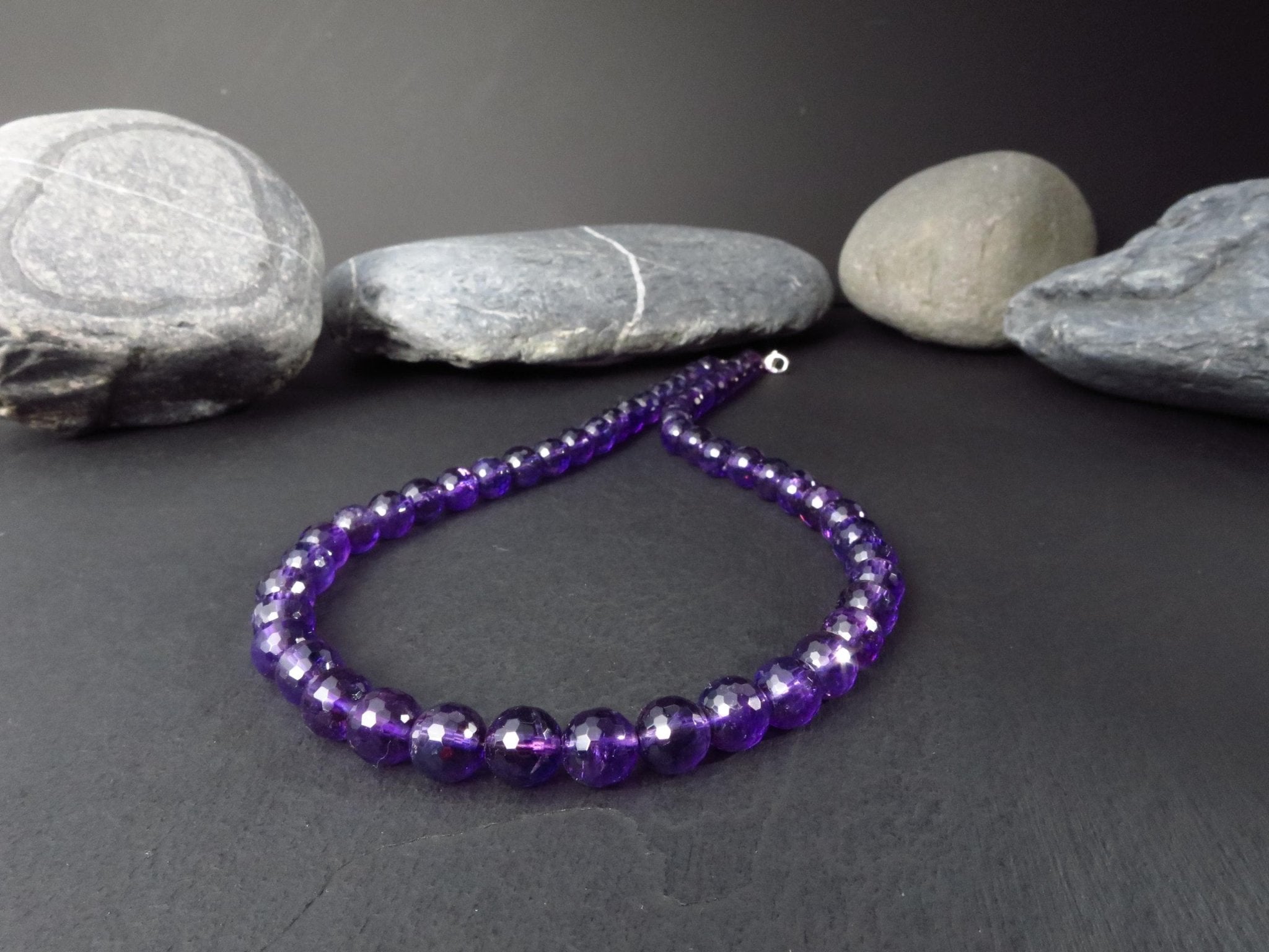 Amethyst Kette lila 45,5cm Edelsteinkette Afrika