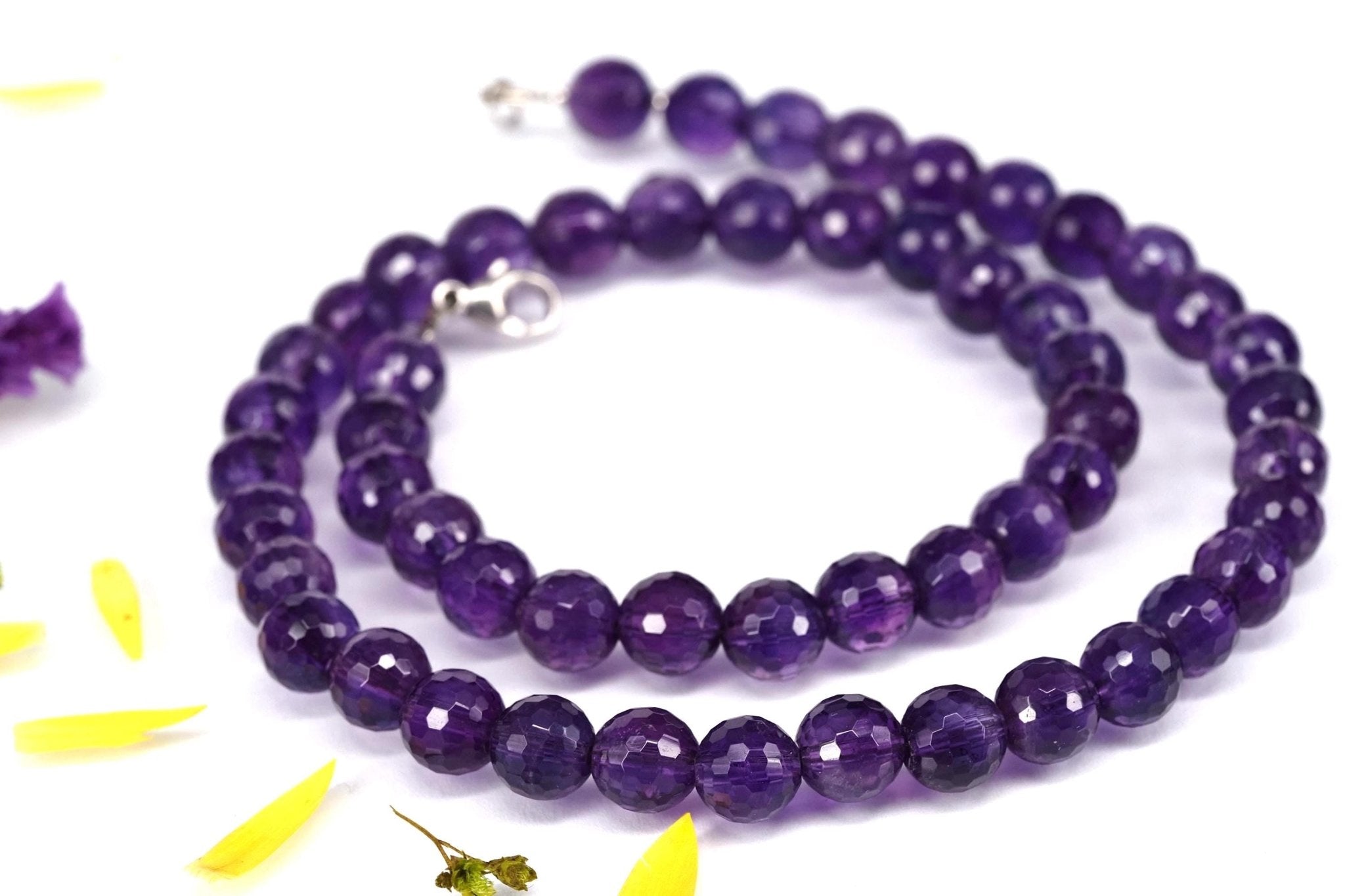 Amethyst Kette lila 45,5cm Edelsteinkette Afrika