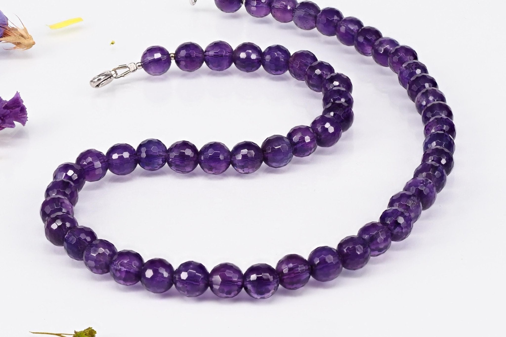 Amethyst Kette lila 45,5cm Edelsteinkette Afrika