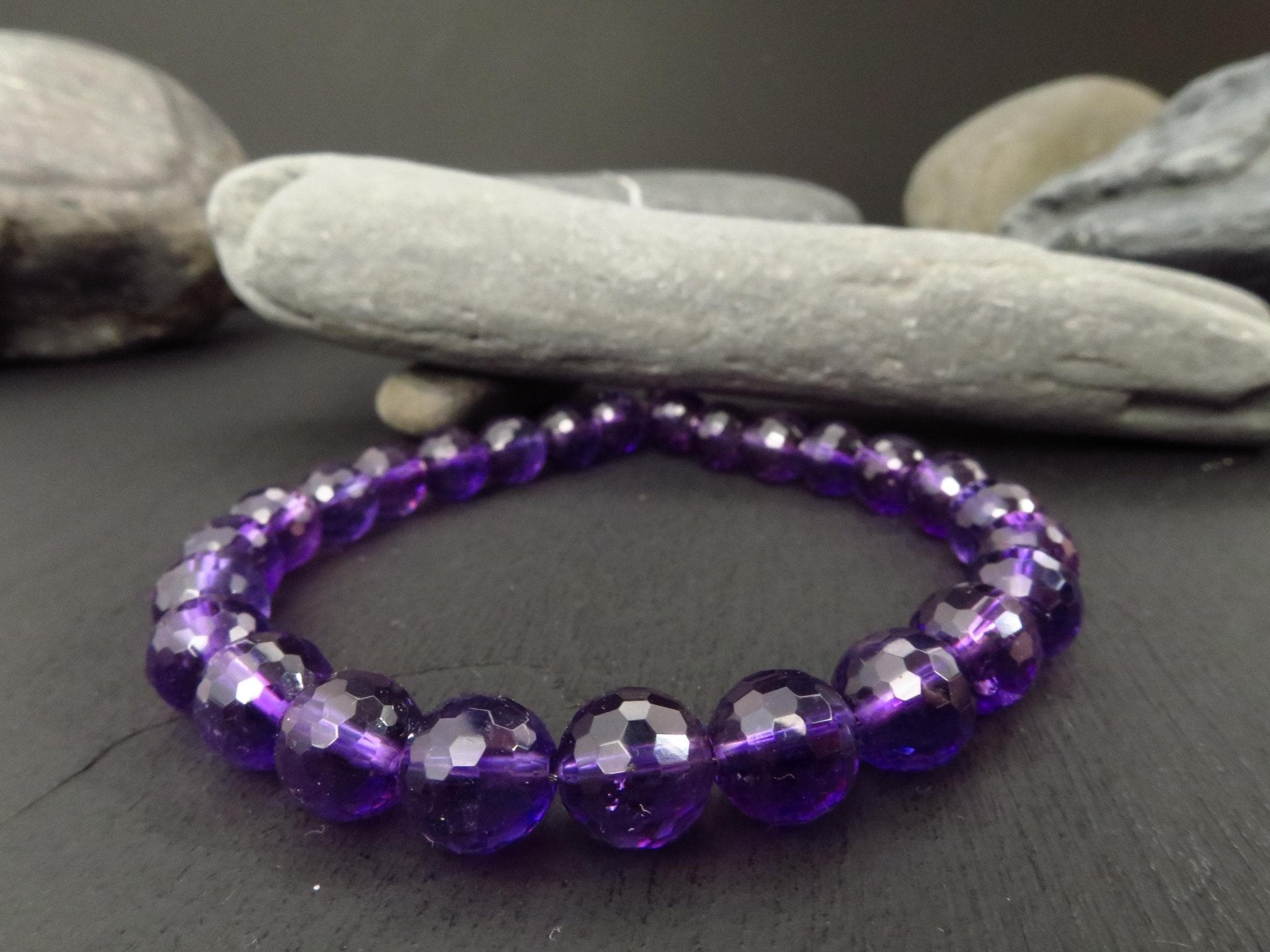 Amethyst lila Edelstein Armband Sterling Silber