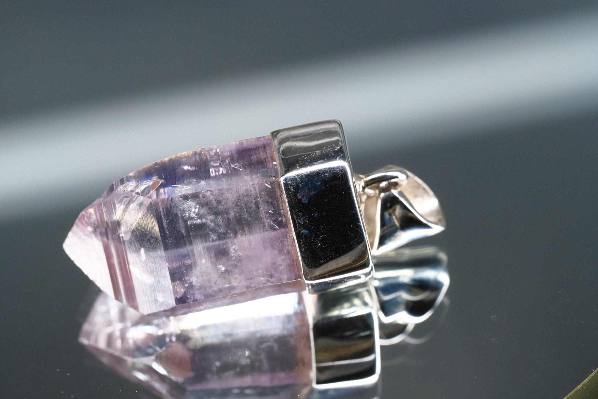 Amethyst Namibia Silber Anhänger Länge mit Öse 33mm