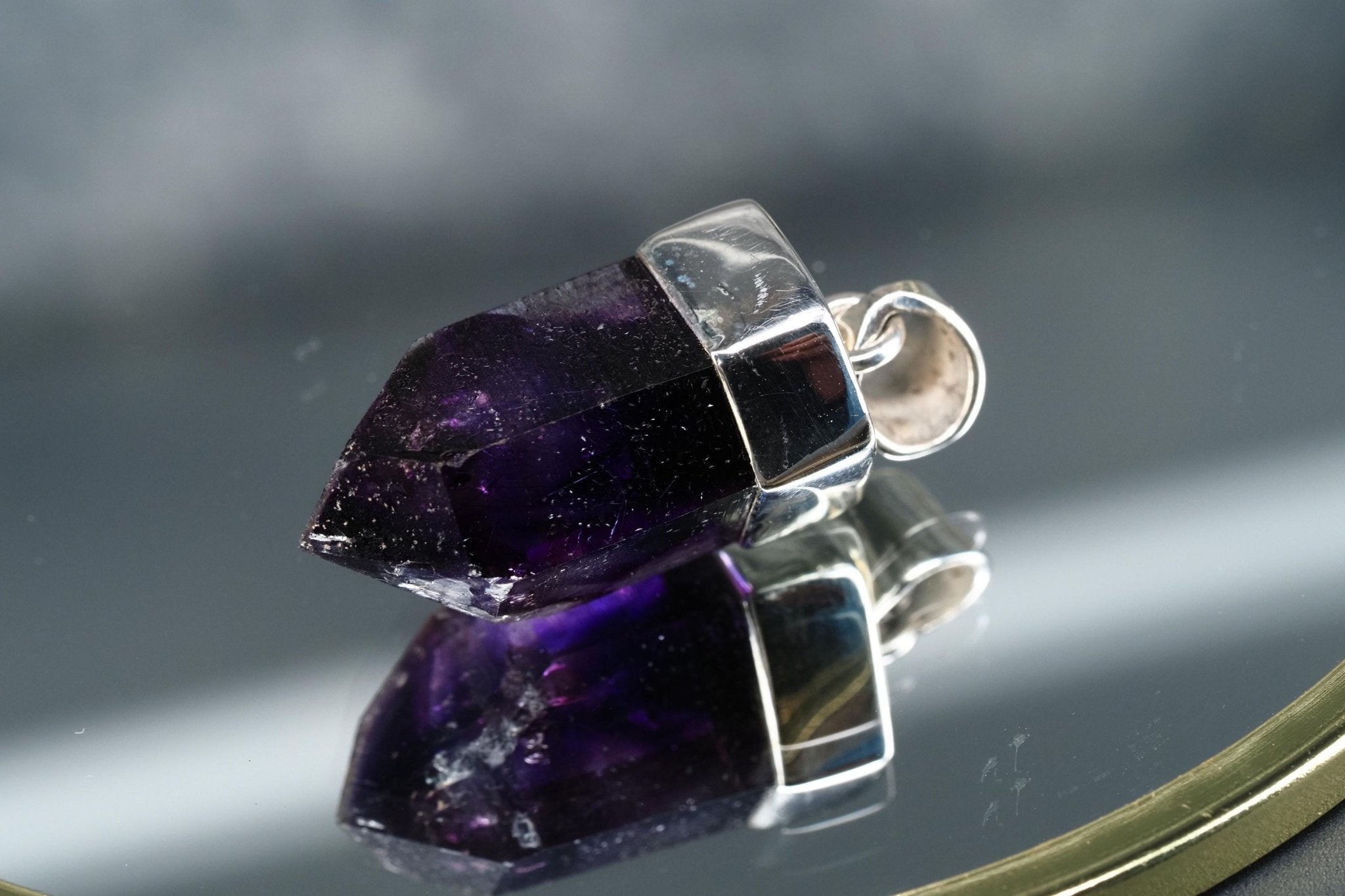 Amethyst Namibia Silber Anhänger Länge mit Öse 34mm