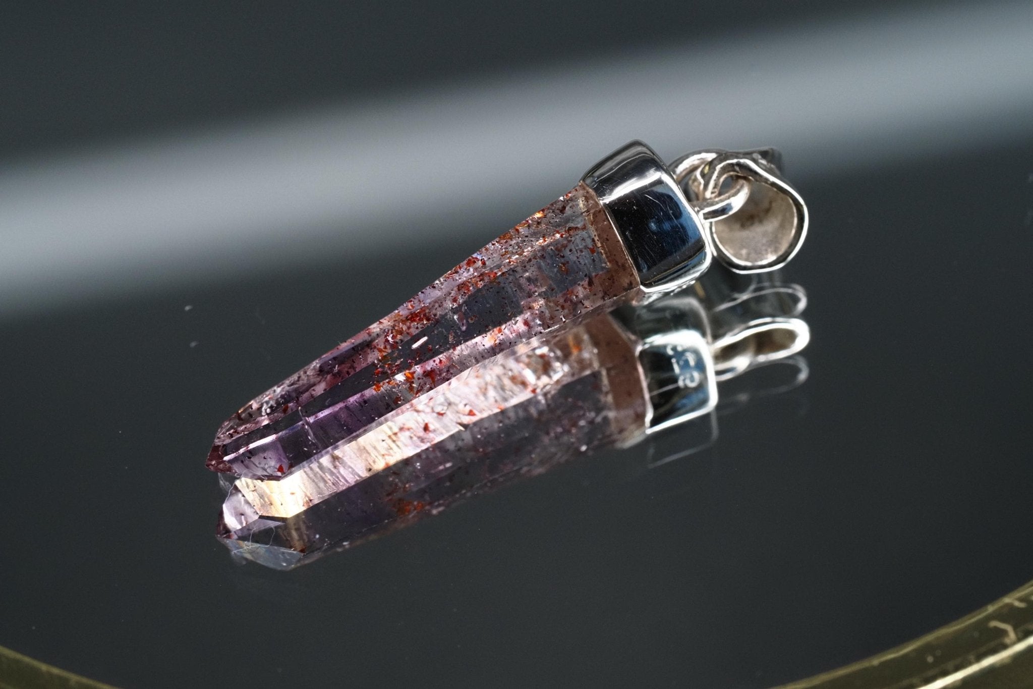 Amethyst Namibia Silber Anhänger Länge mit Öse 35mm