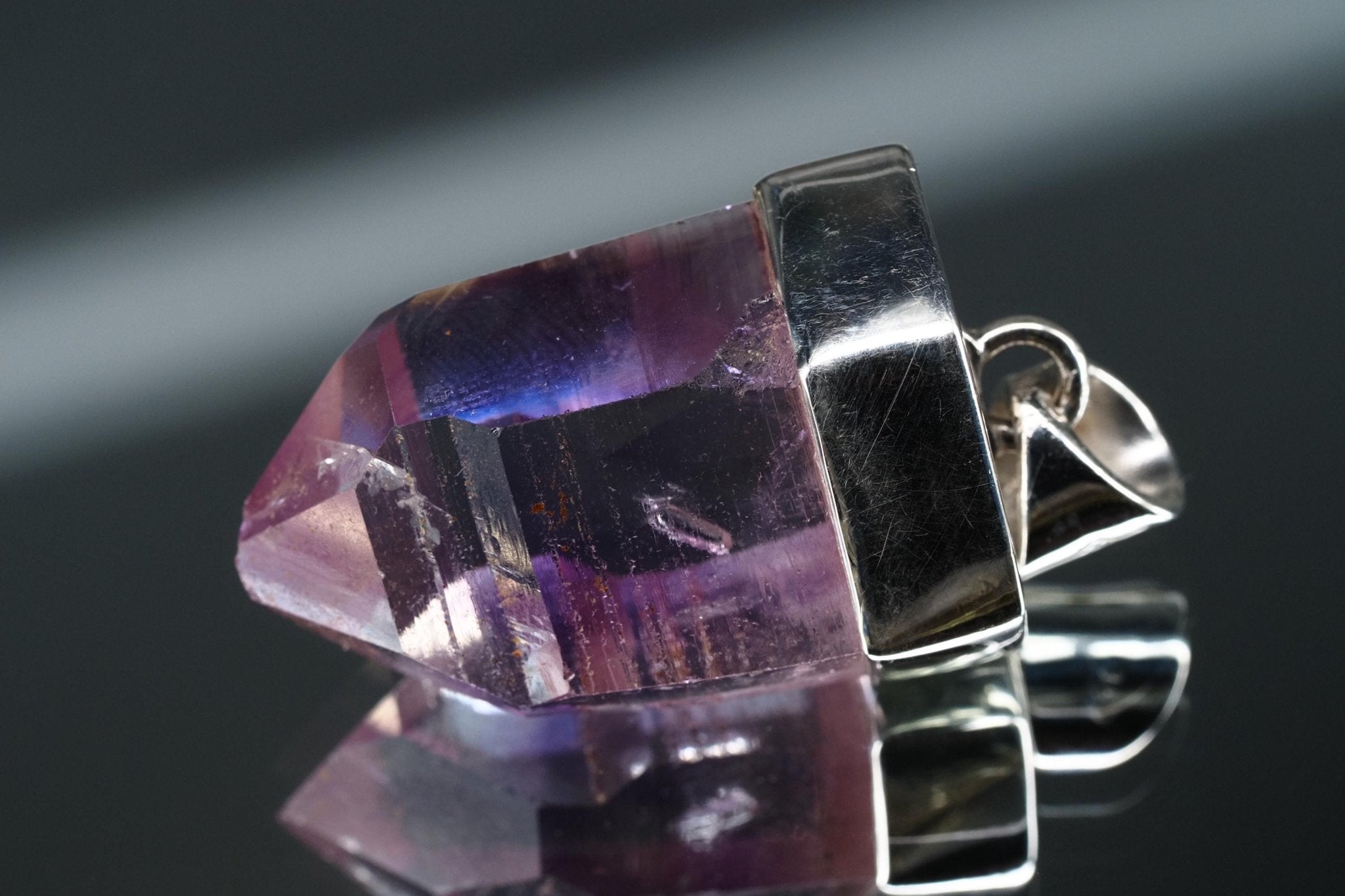 Amethyst Namibia Silber Anhänger Länge mit Öse 35mm