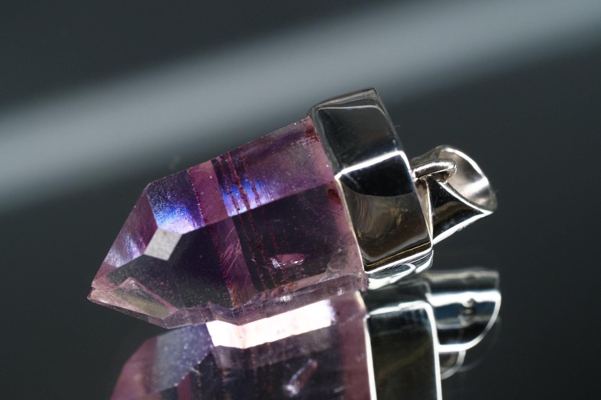 Amethyst Namibia Silber Anhänger Länge mit Öse 35mm