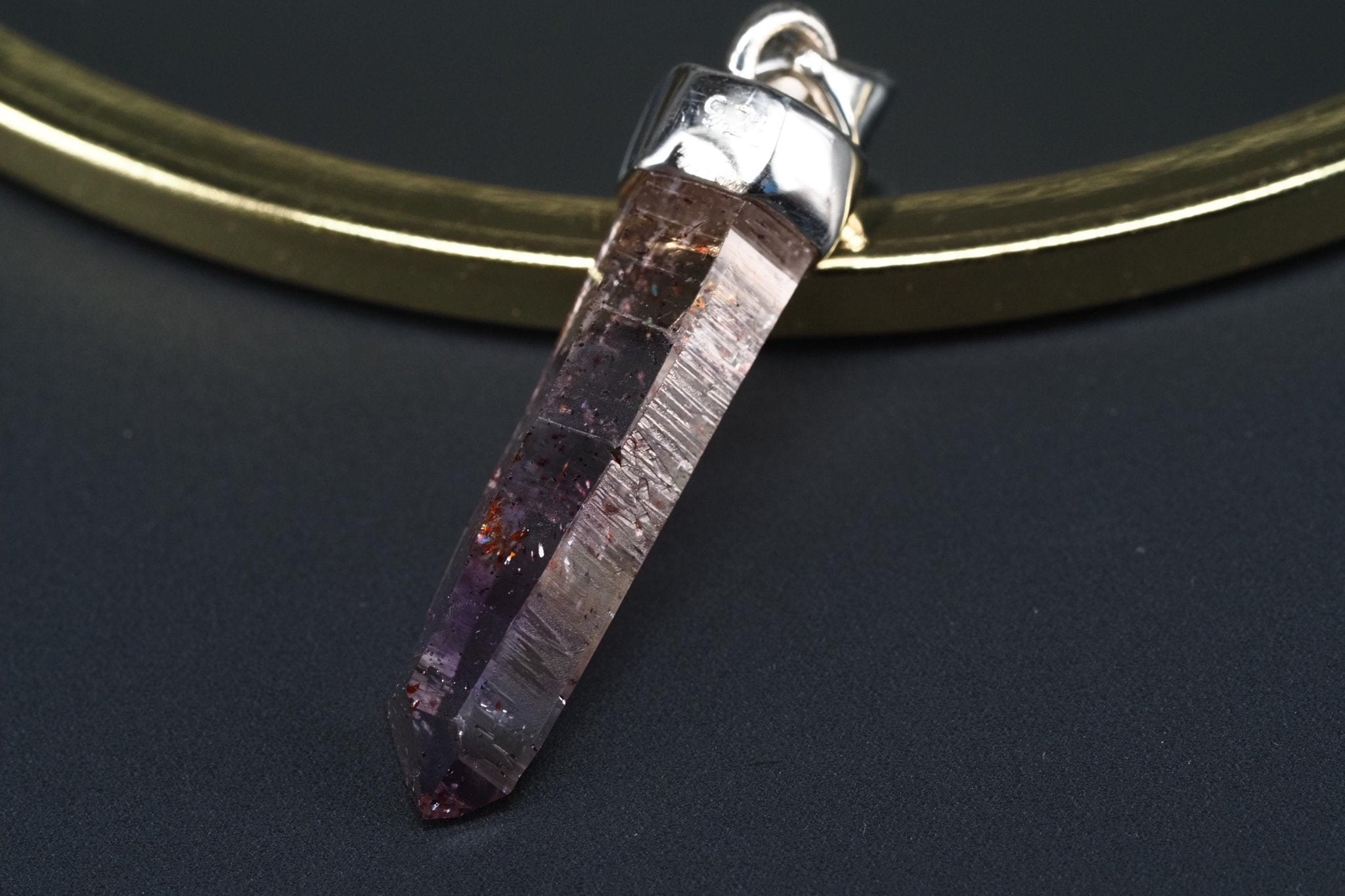 Amethyst Namibia Silber Anhänger Länge mit Öse 35mm