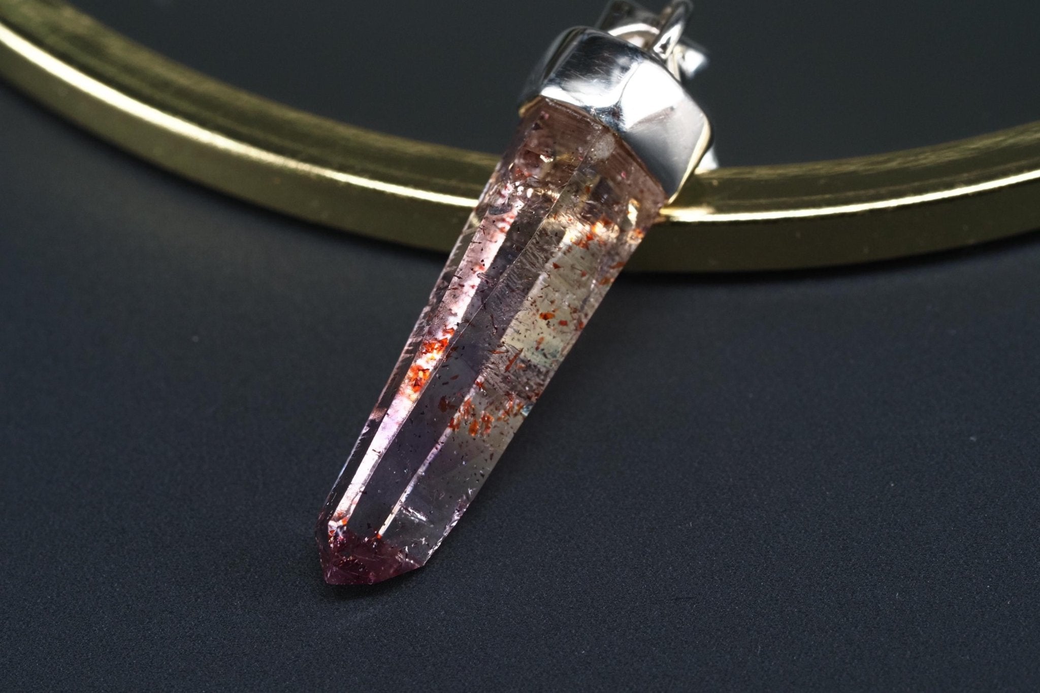 Amethyst Namibia Silber Anhänger Länge mit Öse 35mm