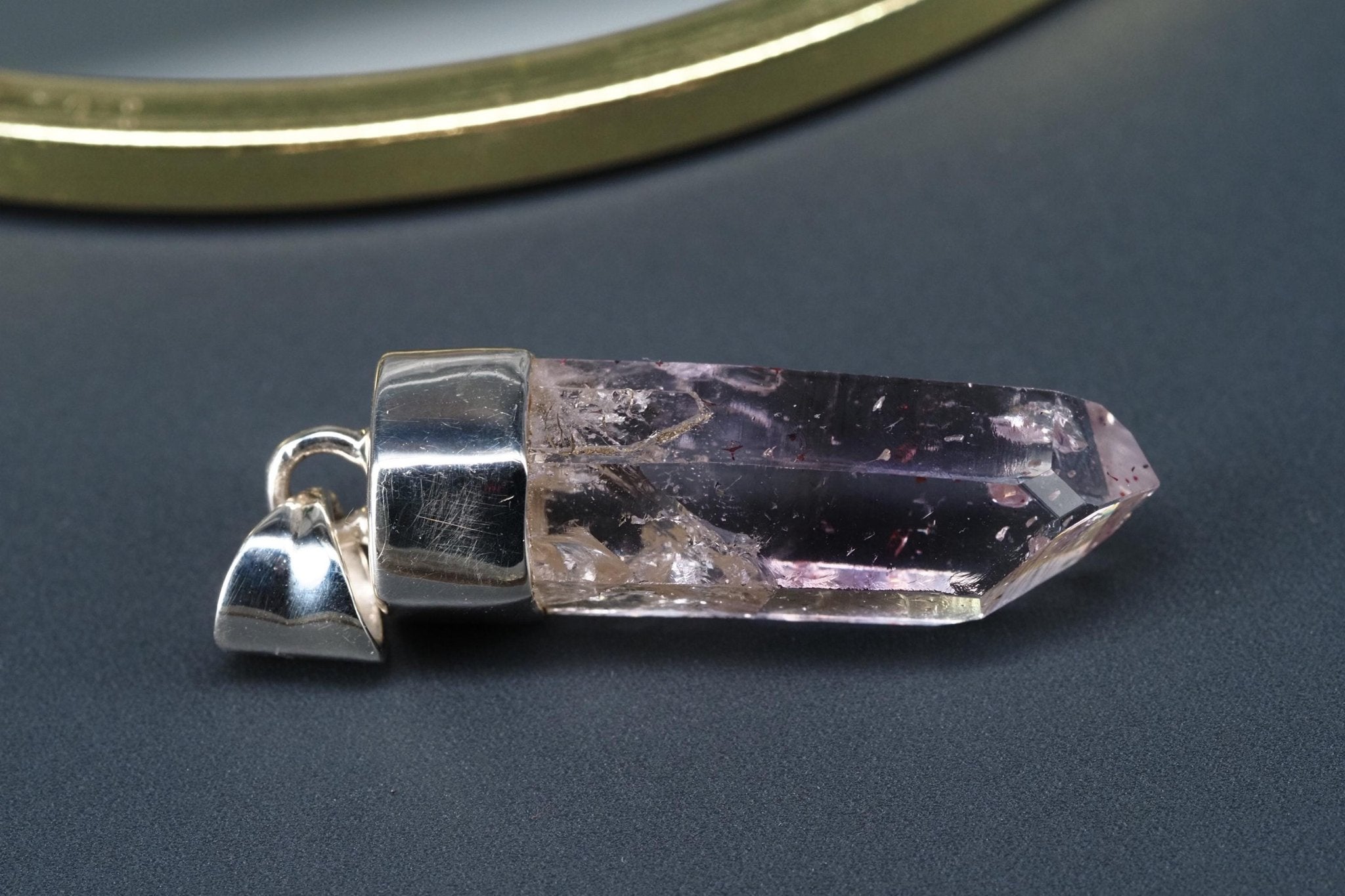 Amethyst Namibia Silber Anhänger Länge mit Öse 36mm