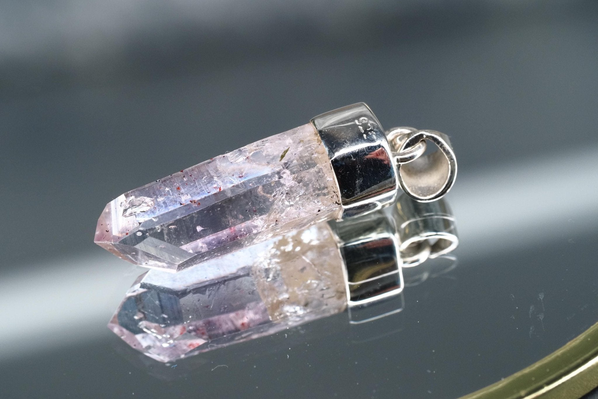 Amethyst Namibia Silber Anhänger Länge mit Öse 36mm