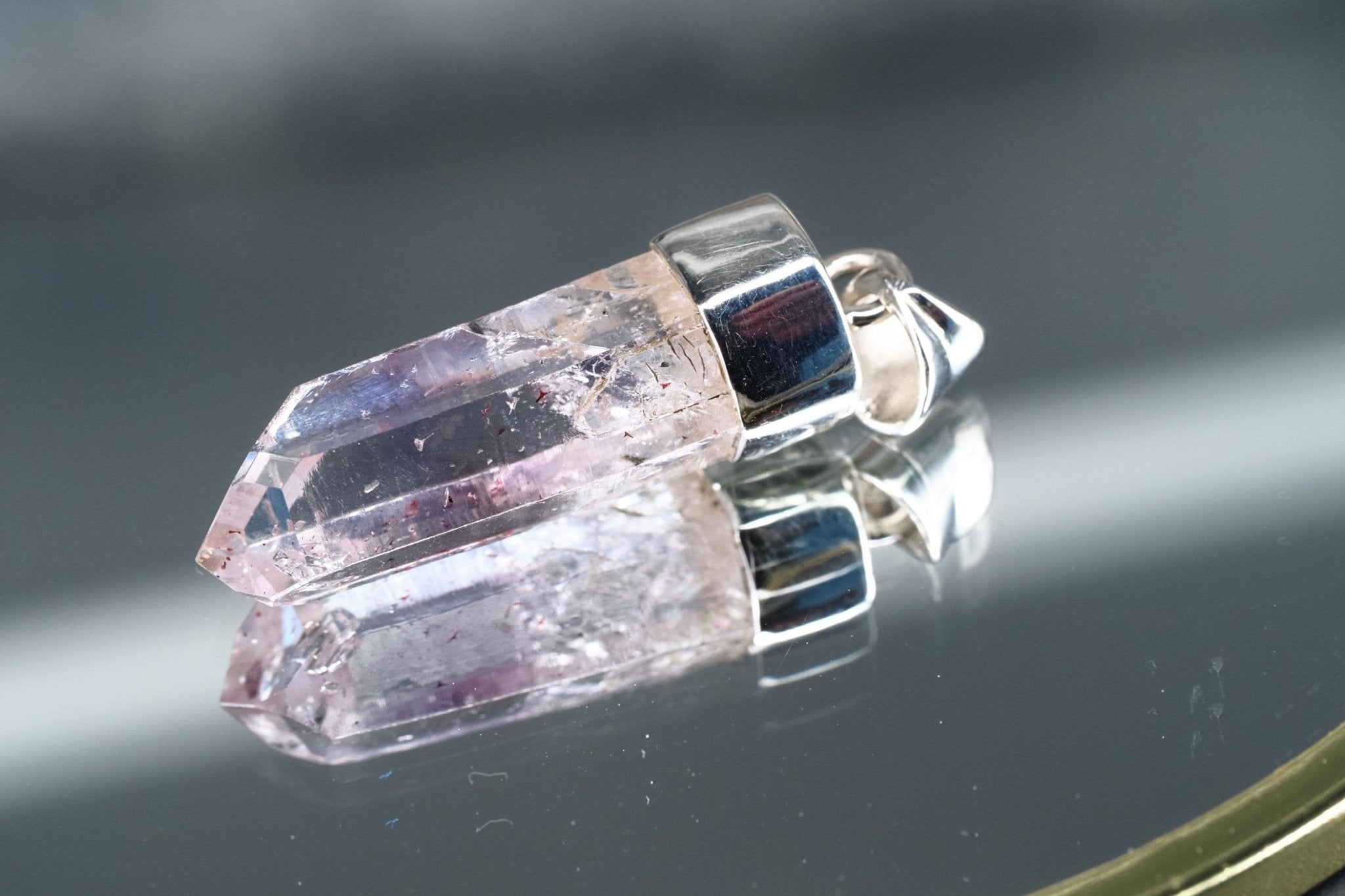 Amethyst Namibia Silber Anhänger Länge mit Öse 36mm