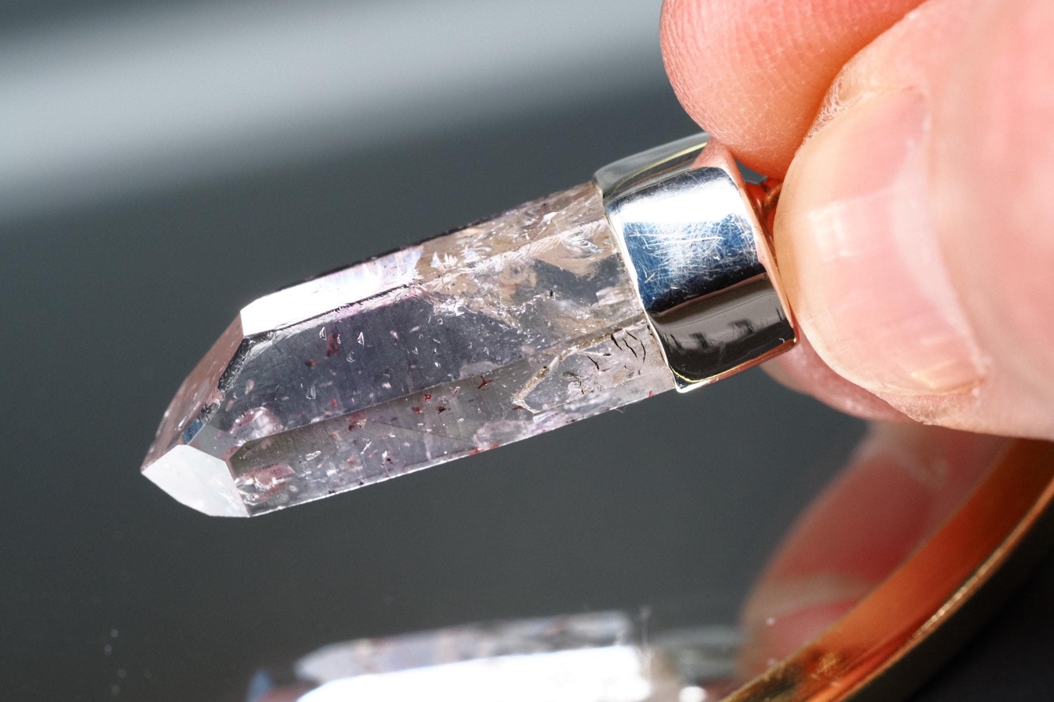 Amethyst Namibia Silber Anhänger Länge mit Öse 36mm