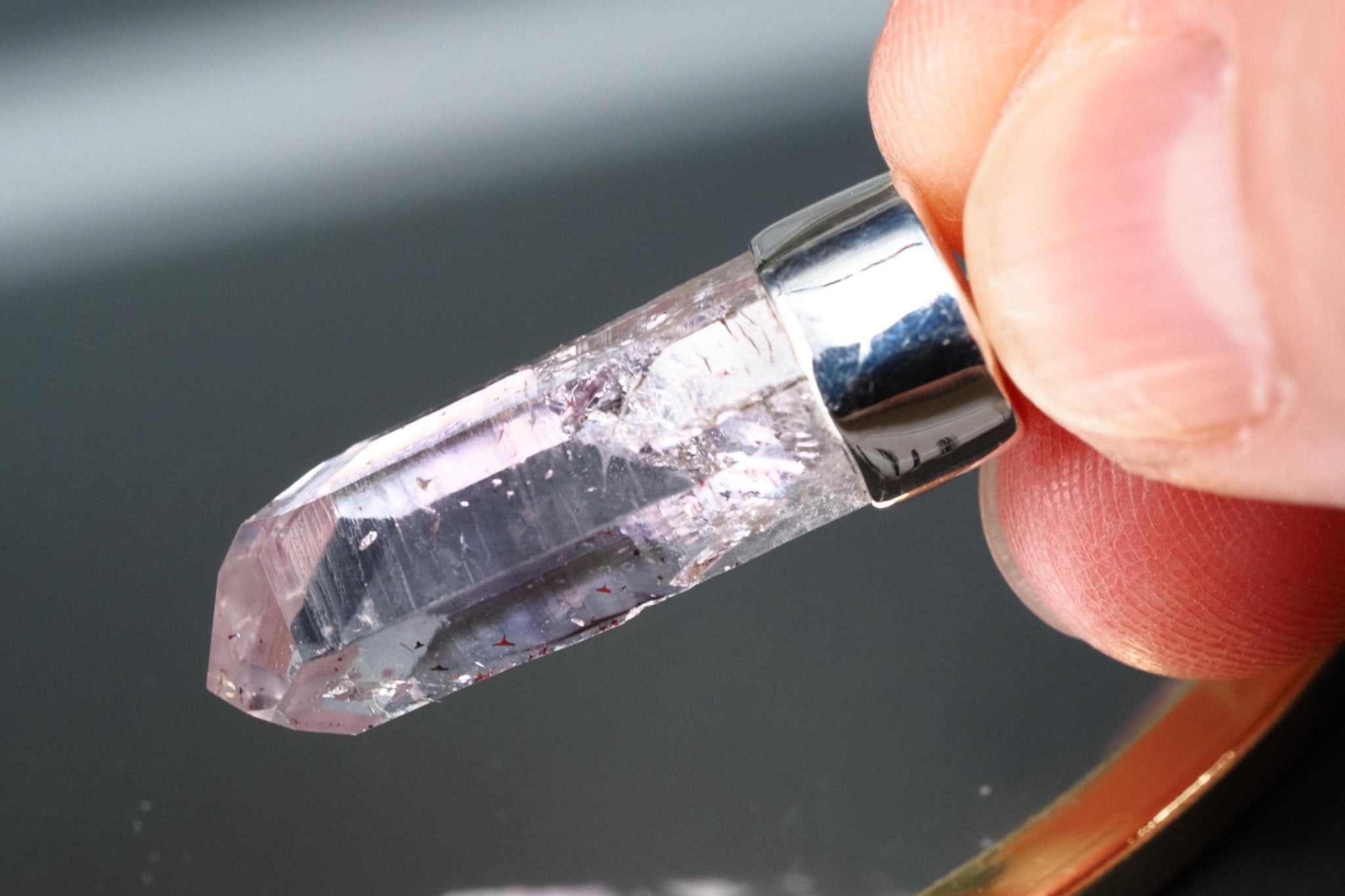 Amethyst Namibia Silber Anhänger Länge mit Öse 36mm