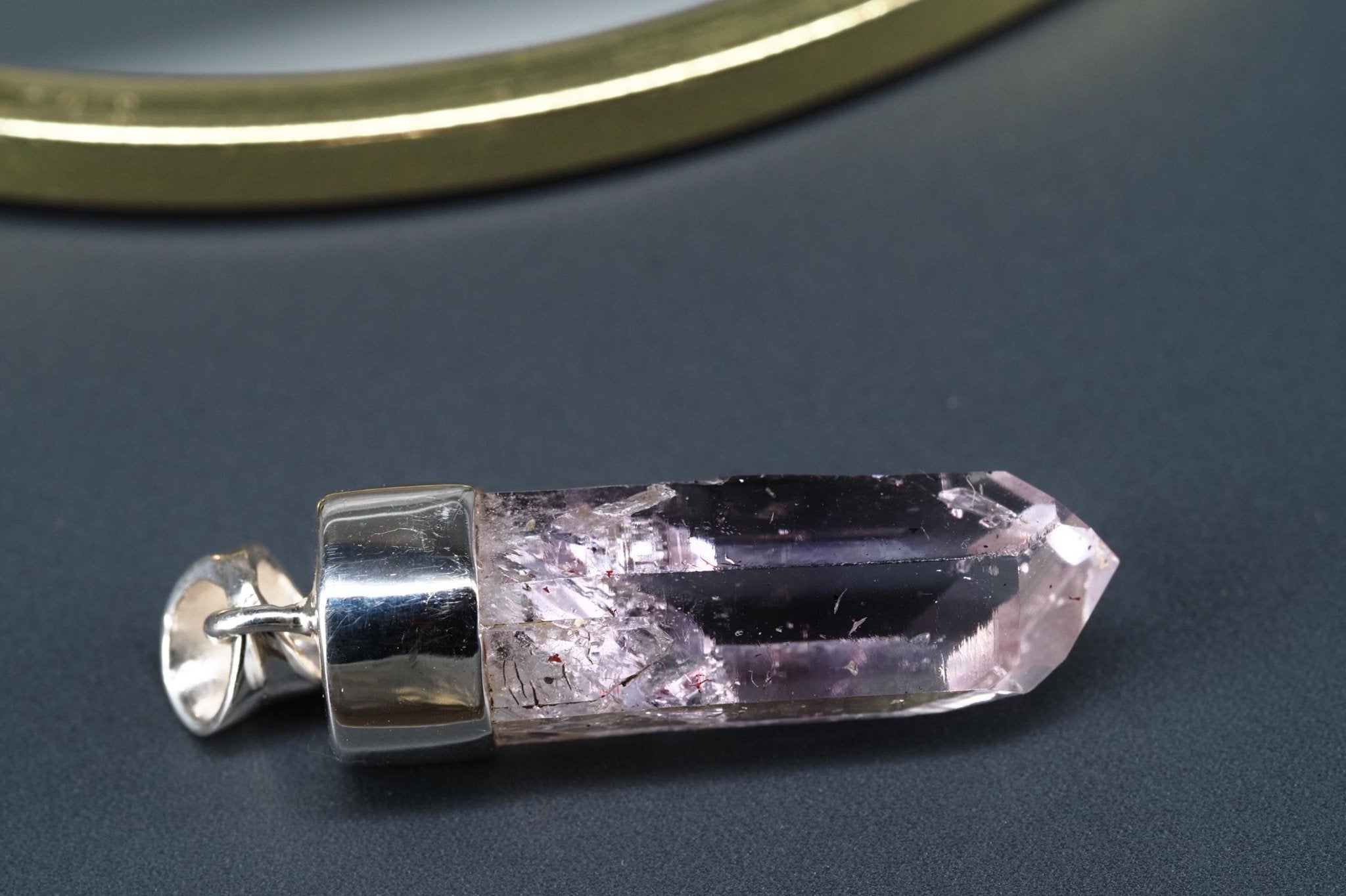 Amethyst Namibia Silber Anhänger Länge mit Öse 36mm