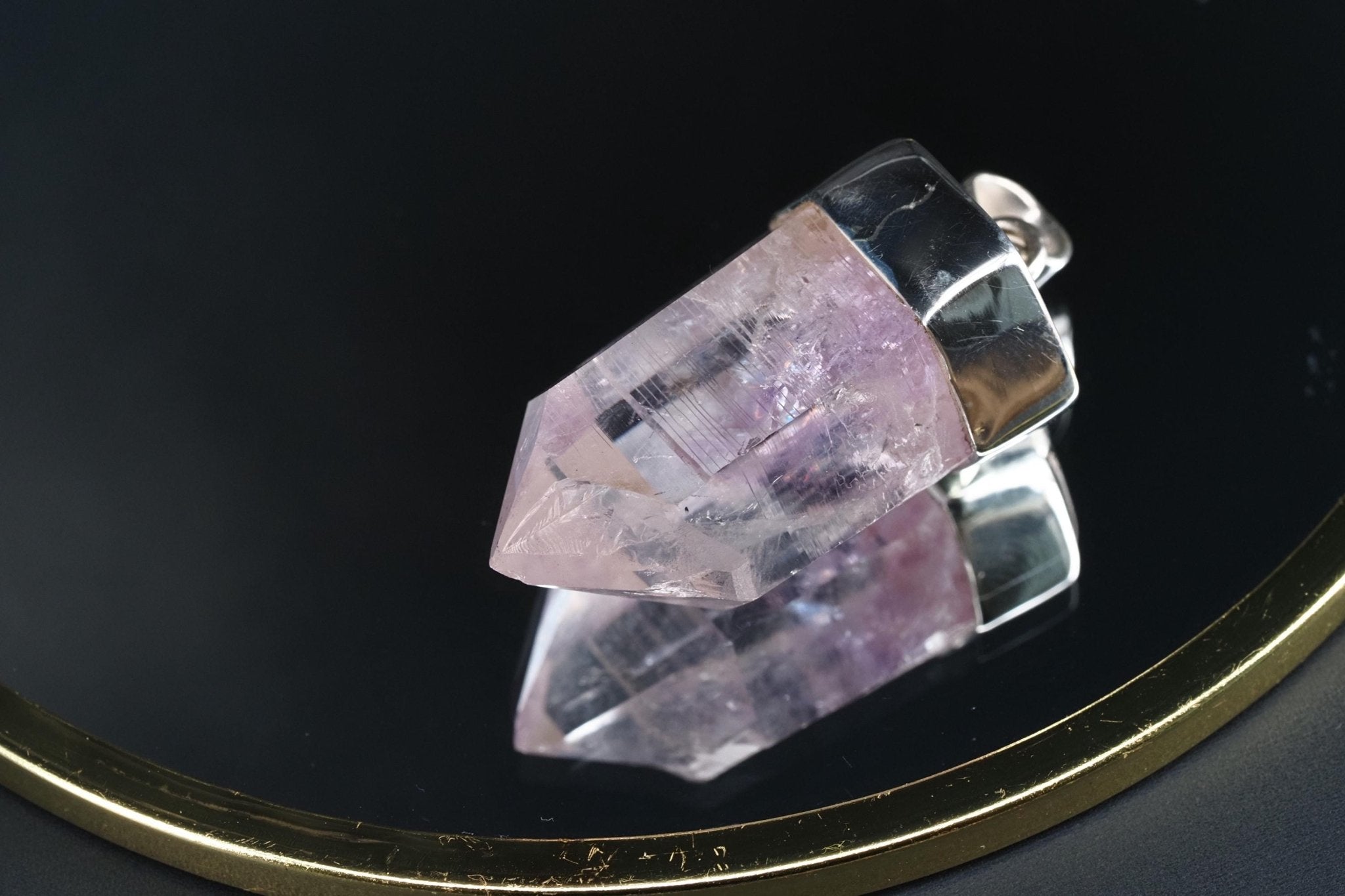 Amethyst Namibia Silber Anhänger Länge mit Öse 39,9mm