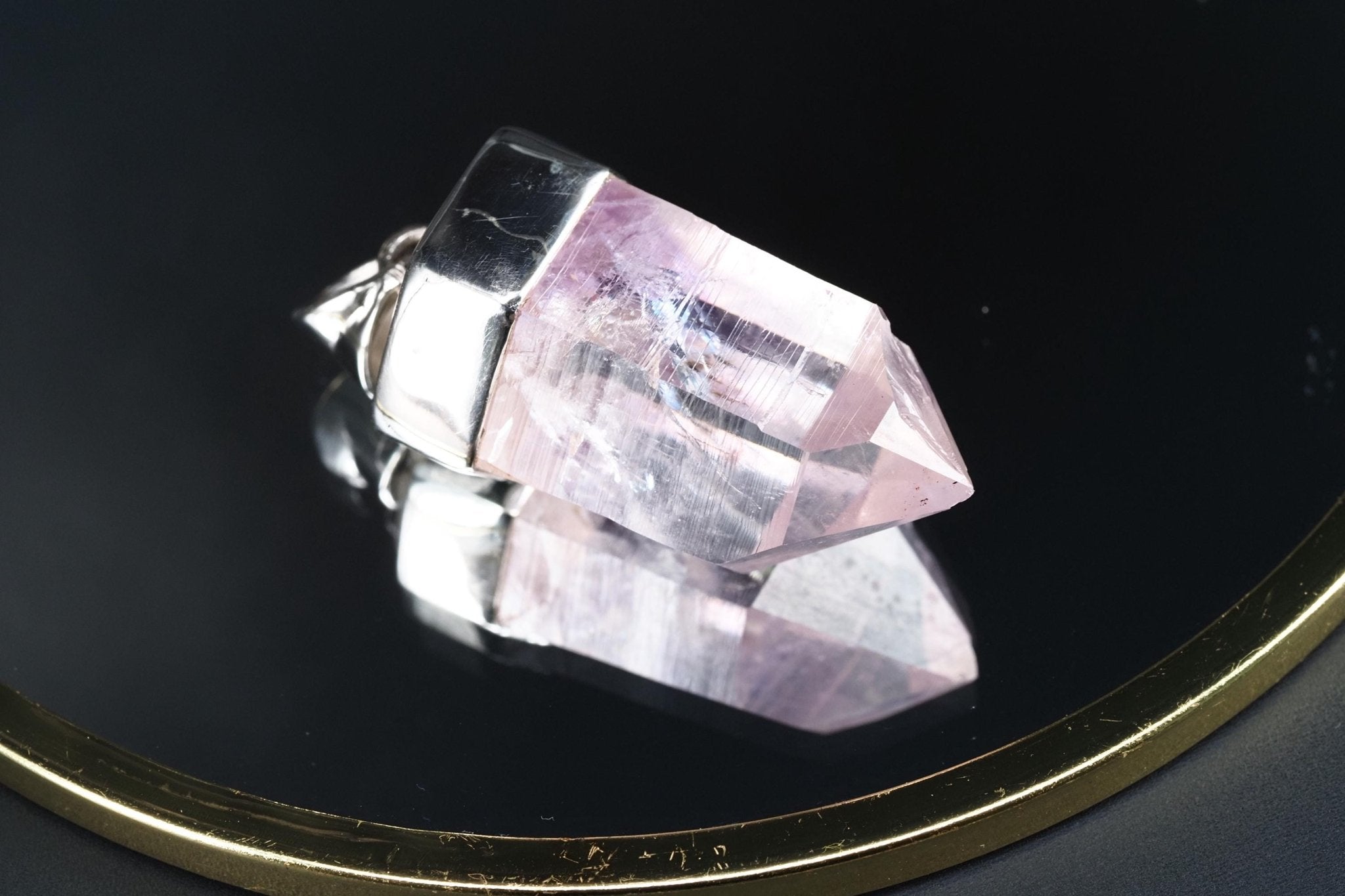 Amethyst Namibia Silber Anhänger Länge mit Öse 39,9mm