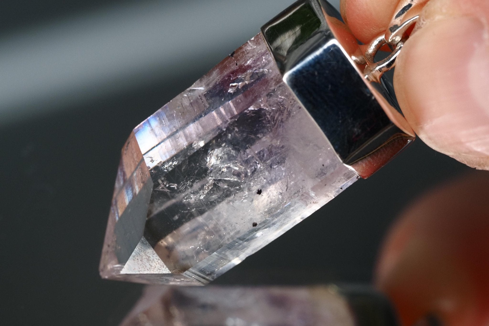 Amethyst Namibia Silber Anhänger Länge mit Öse 40,5mm