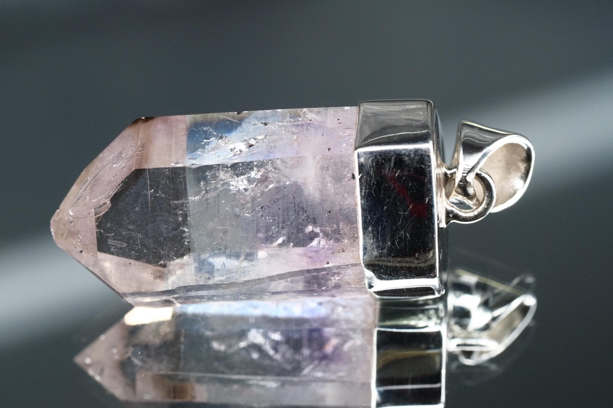 Amethyst Namibia Silber Anhänger Länge mit Öse 40,5mm