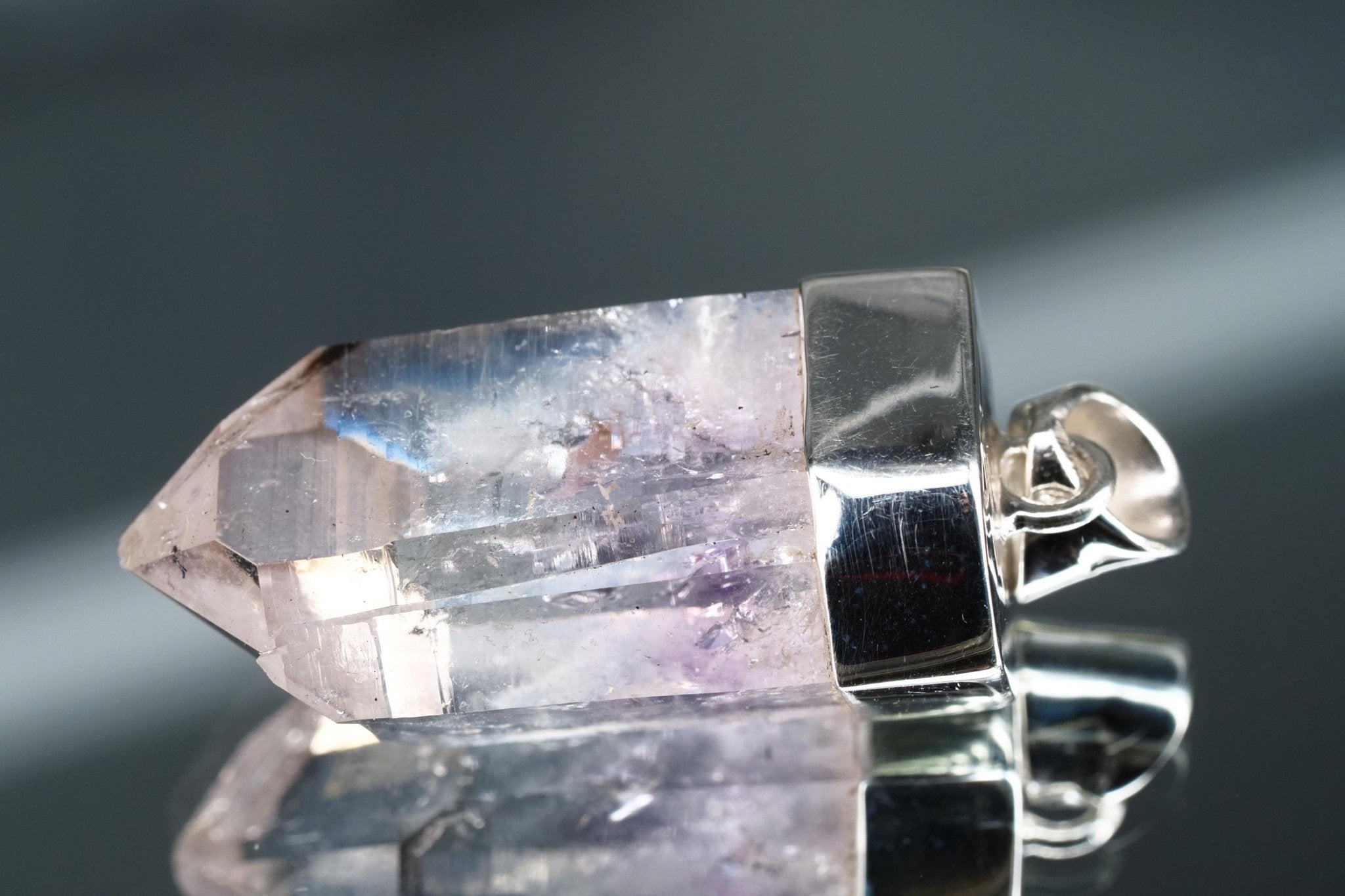 Amethyst Namibia Silber Anhänger Länge mit Öse 40,5mm