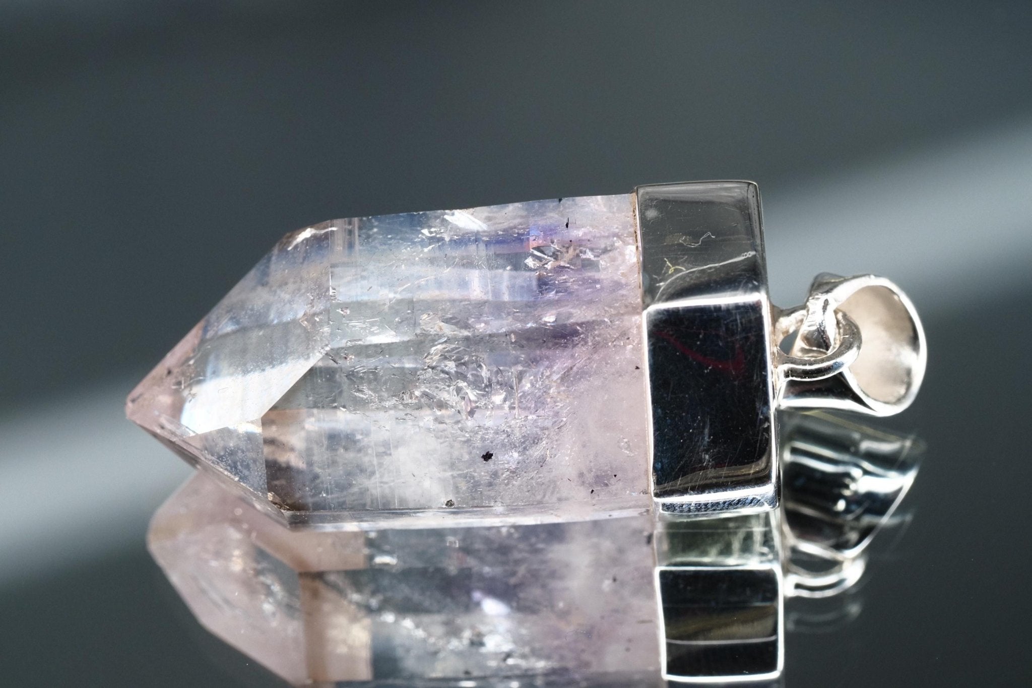 Amethyst Namibia Silber Anhänger Länge mit Öse 40,5mm