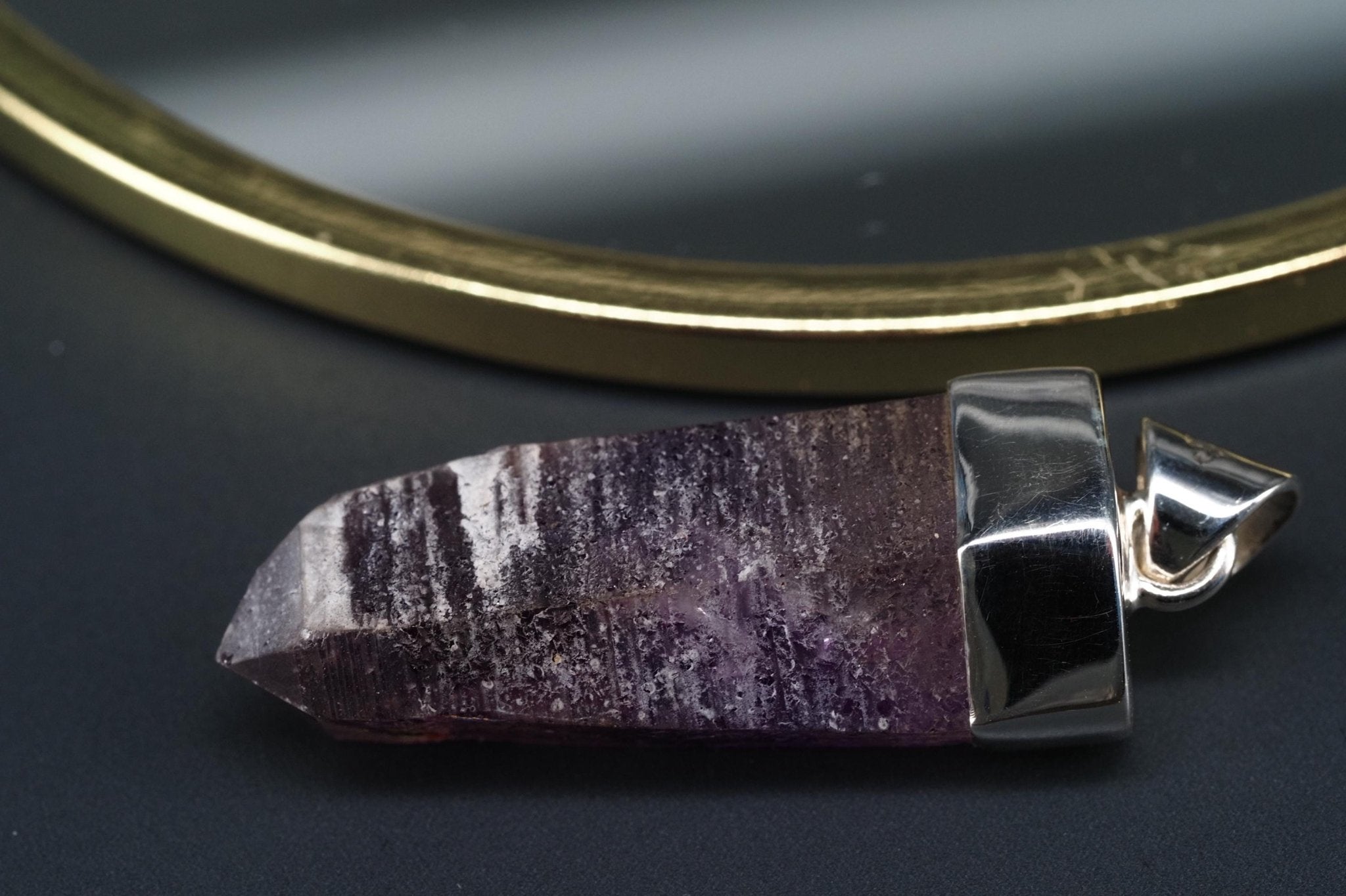 Amethyst Namibia Silber Anhänger Länge mit Öse 41,5mm