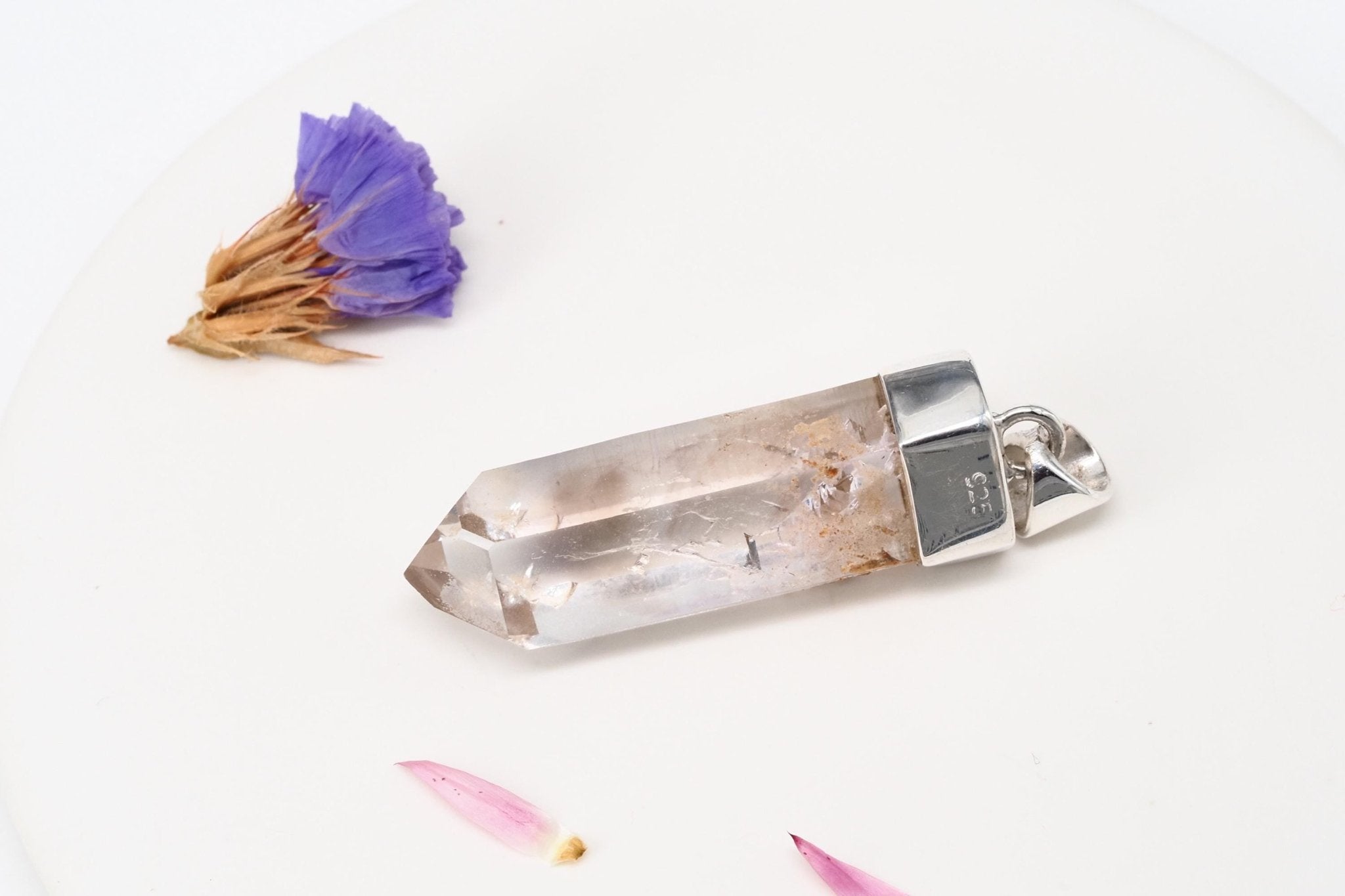 Amethyst Namibia Silber Anhänger Länge mit Öse 43mm