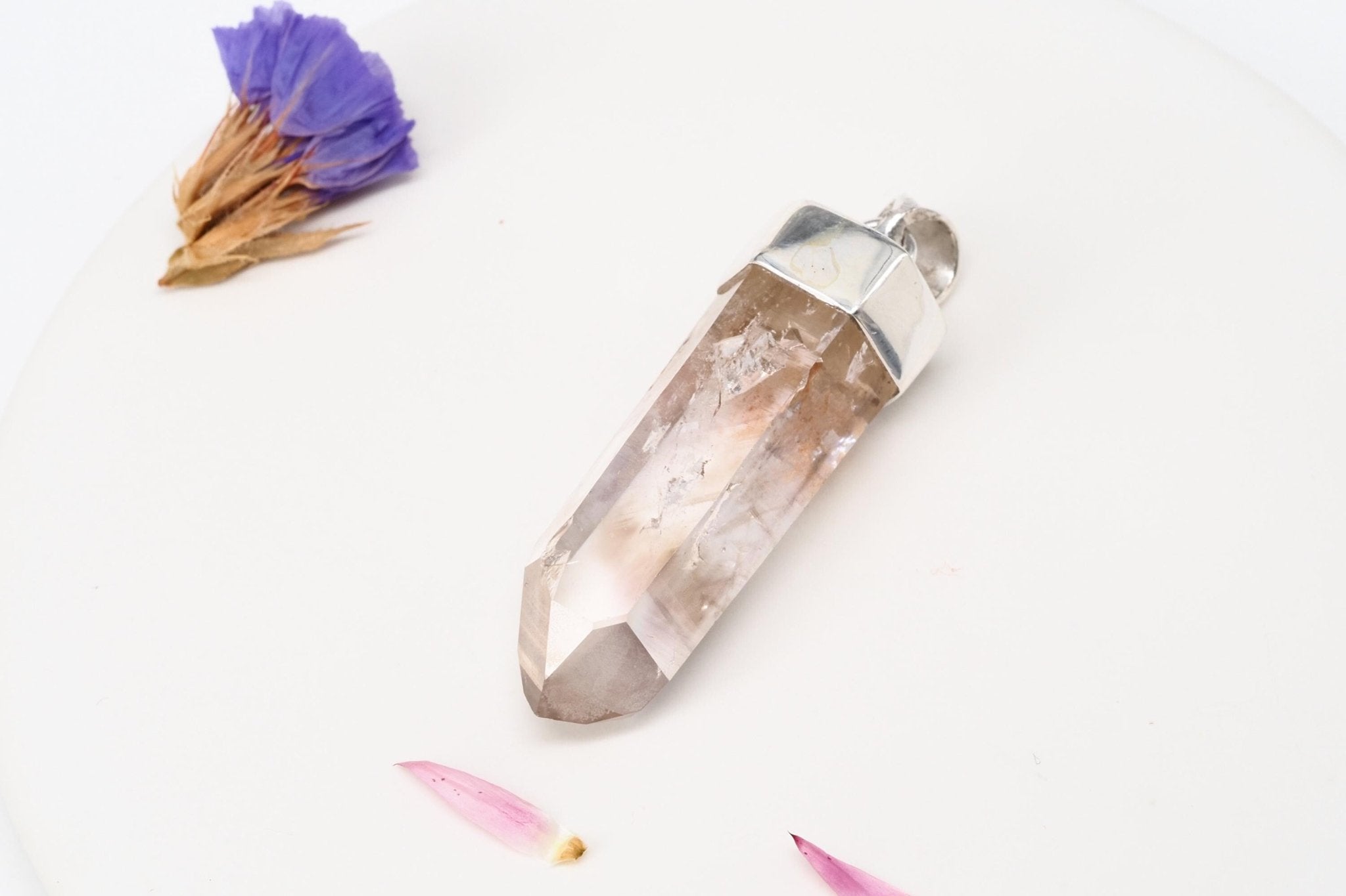 Amethyst Namibia Silber Anhänger Länge mit Öse 43mm