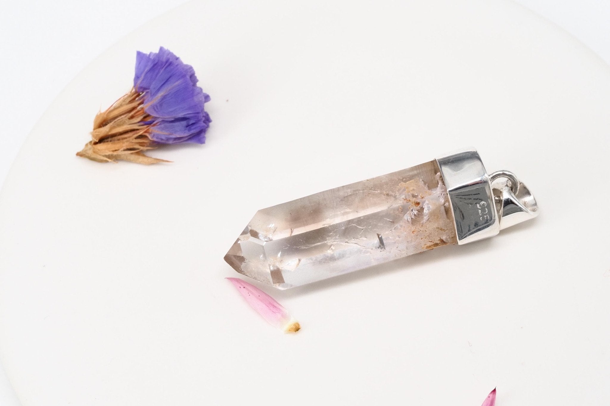 Amethyst Namibia Silber Anhänger Länge mit Öse 43mm