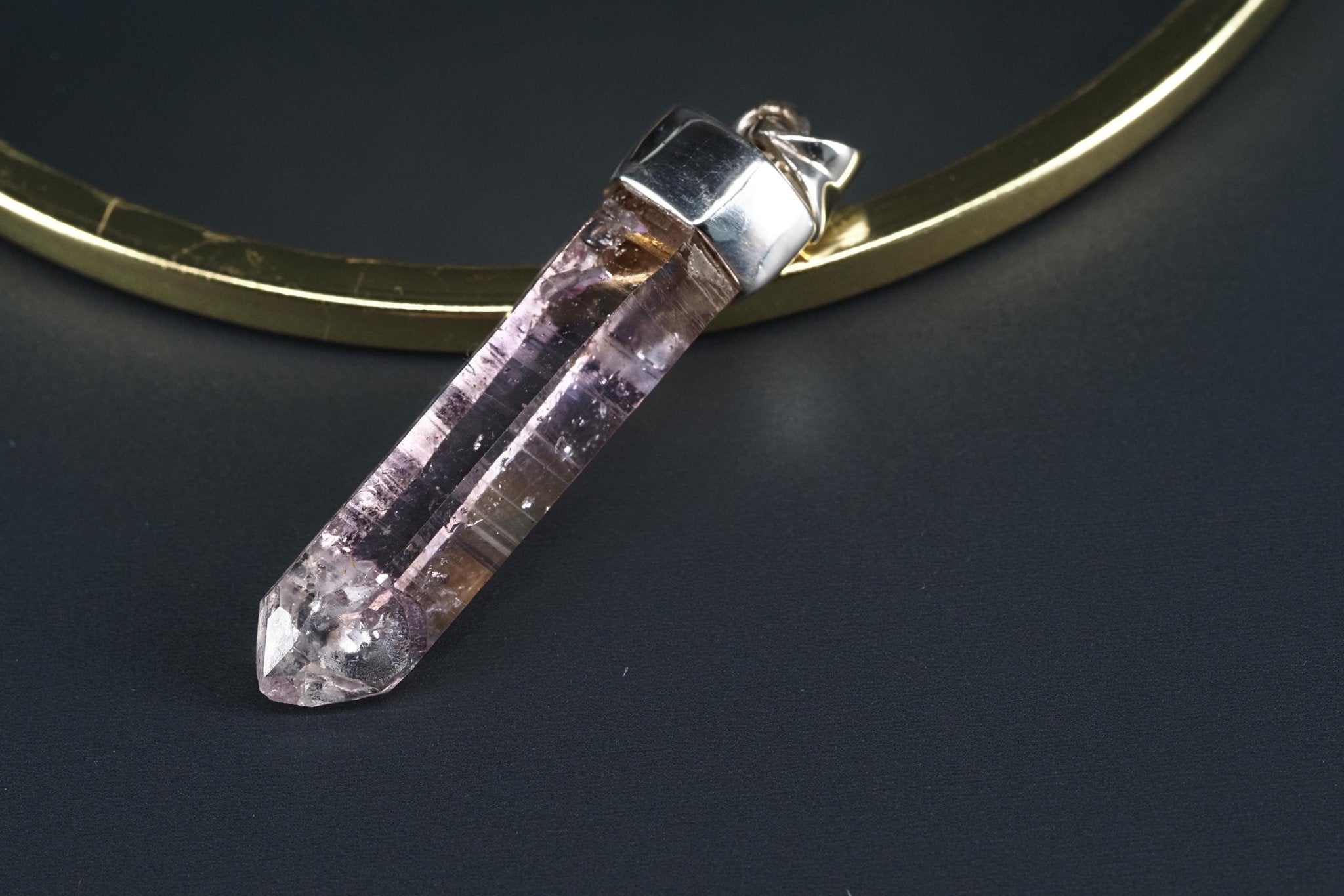 Amethyst Namibia Silber Anhänger Länge mit Öse 45,9mm
