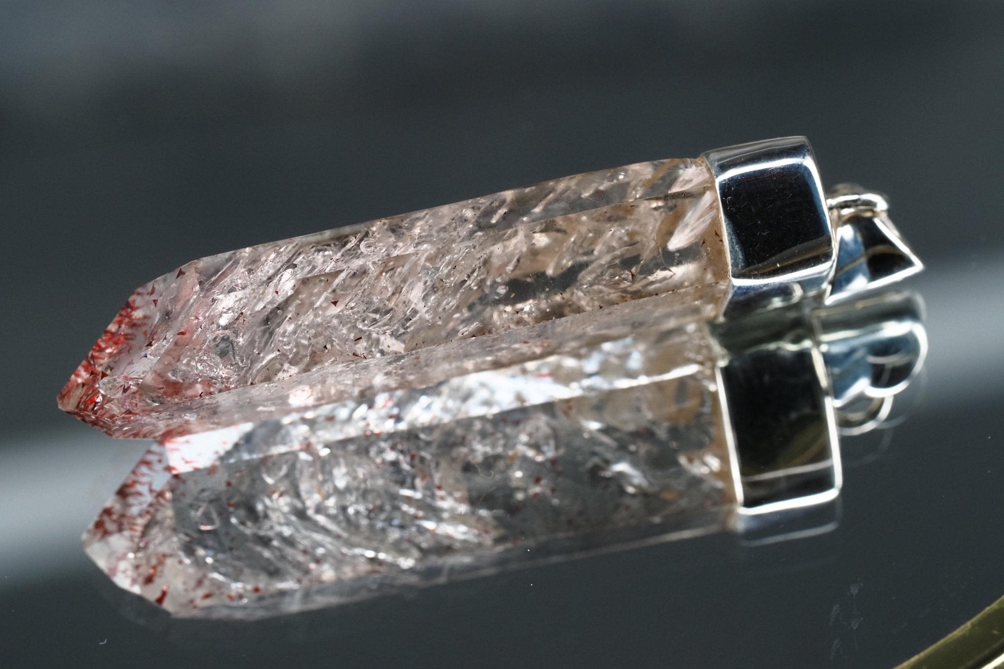 Amethyst Namibia Silber Anhänger Länge mit Öse 52mm