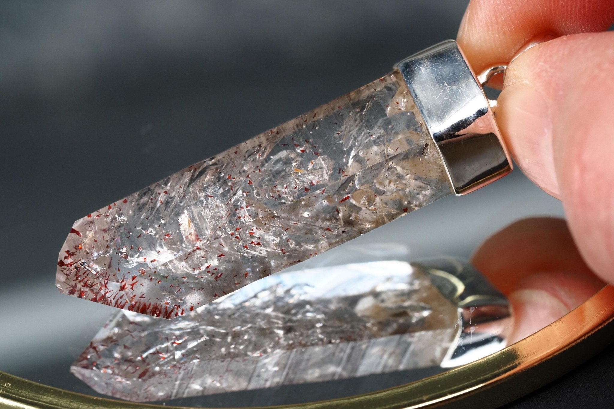 Amethyst Namibia Silber Anhänger Länge mit Öse 52mm