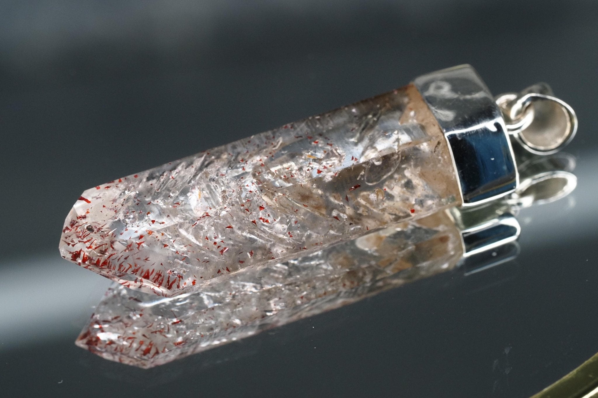 Amethyst Namibia Silber Anhänger Länge mit Öse 52mm