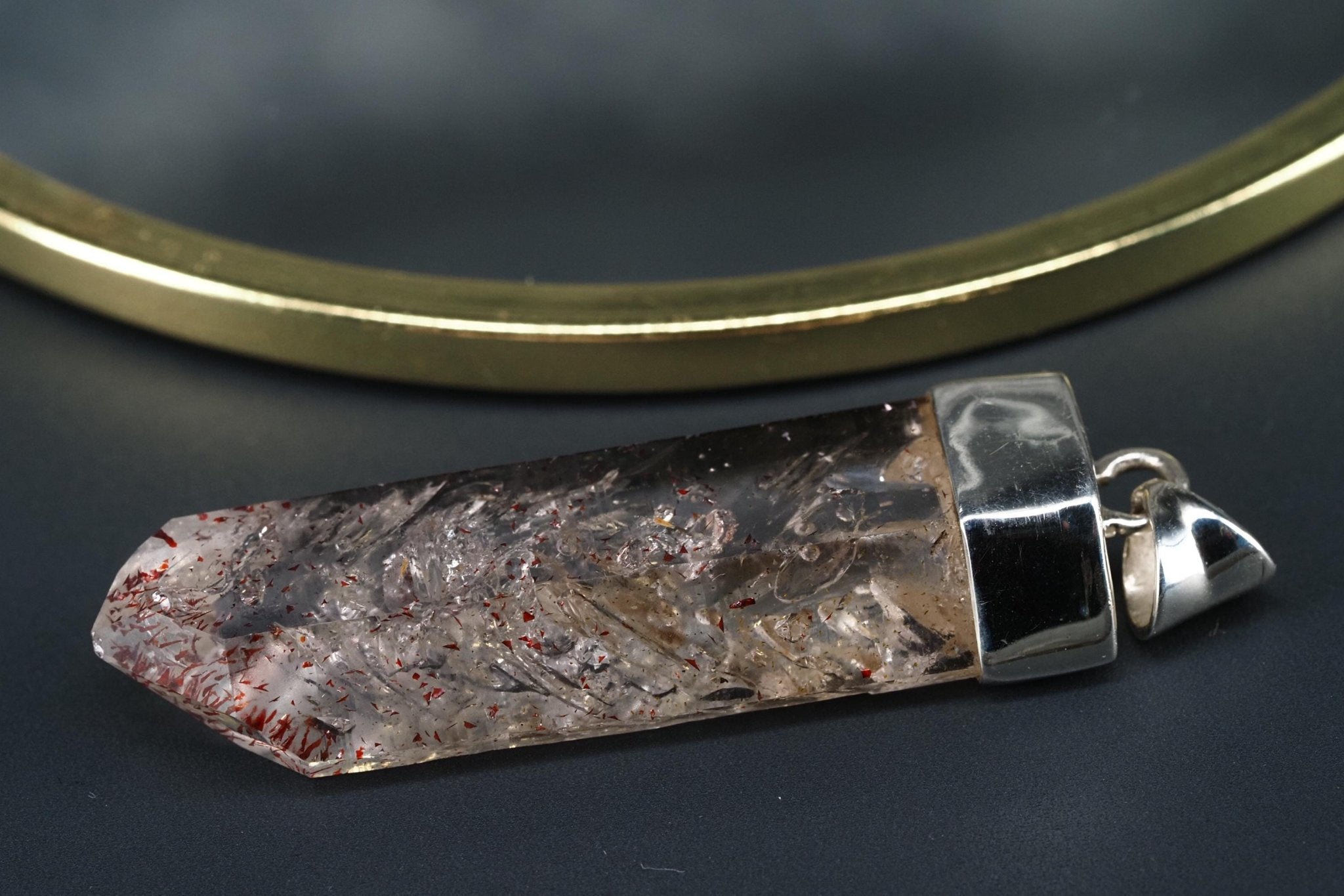 Amethyst Namibia Silber Anhänger Länge mit Öse 52mm