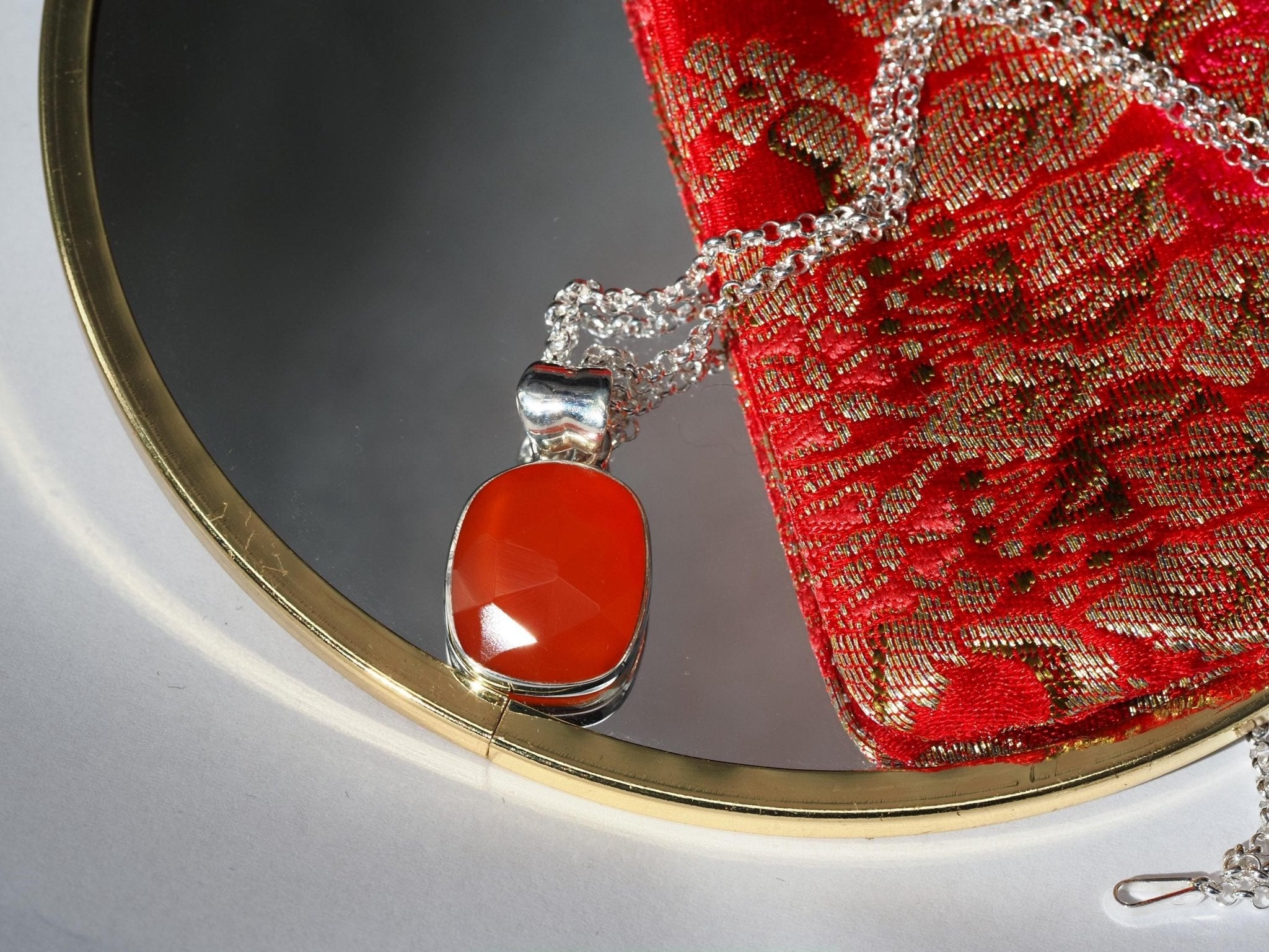 Anhänger Karneol – orange Edelsteinanhänger Silber