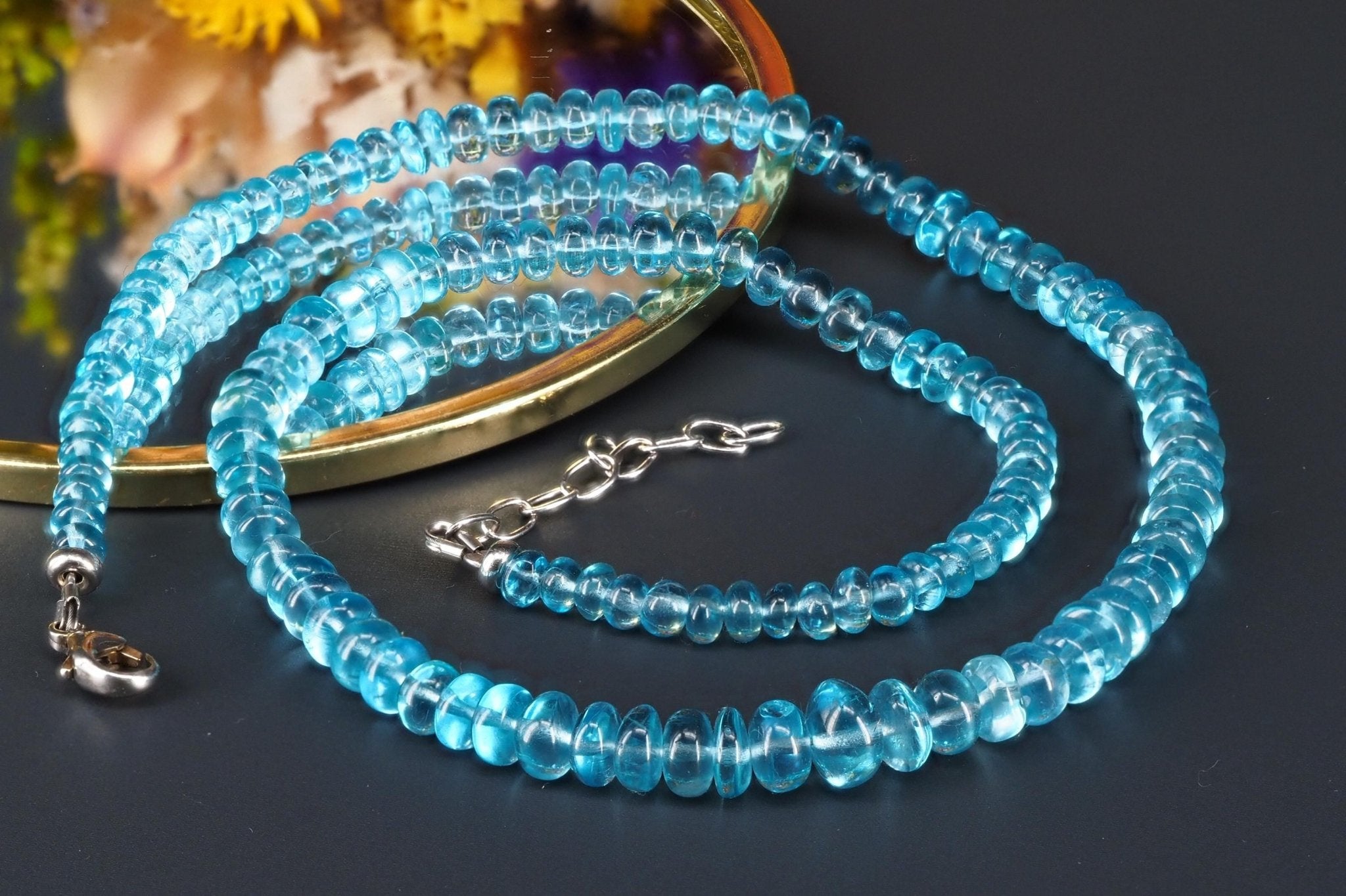 Apatit Kette in Top - Qualität mit 925 Silber Verschluss