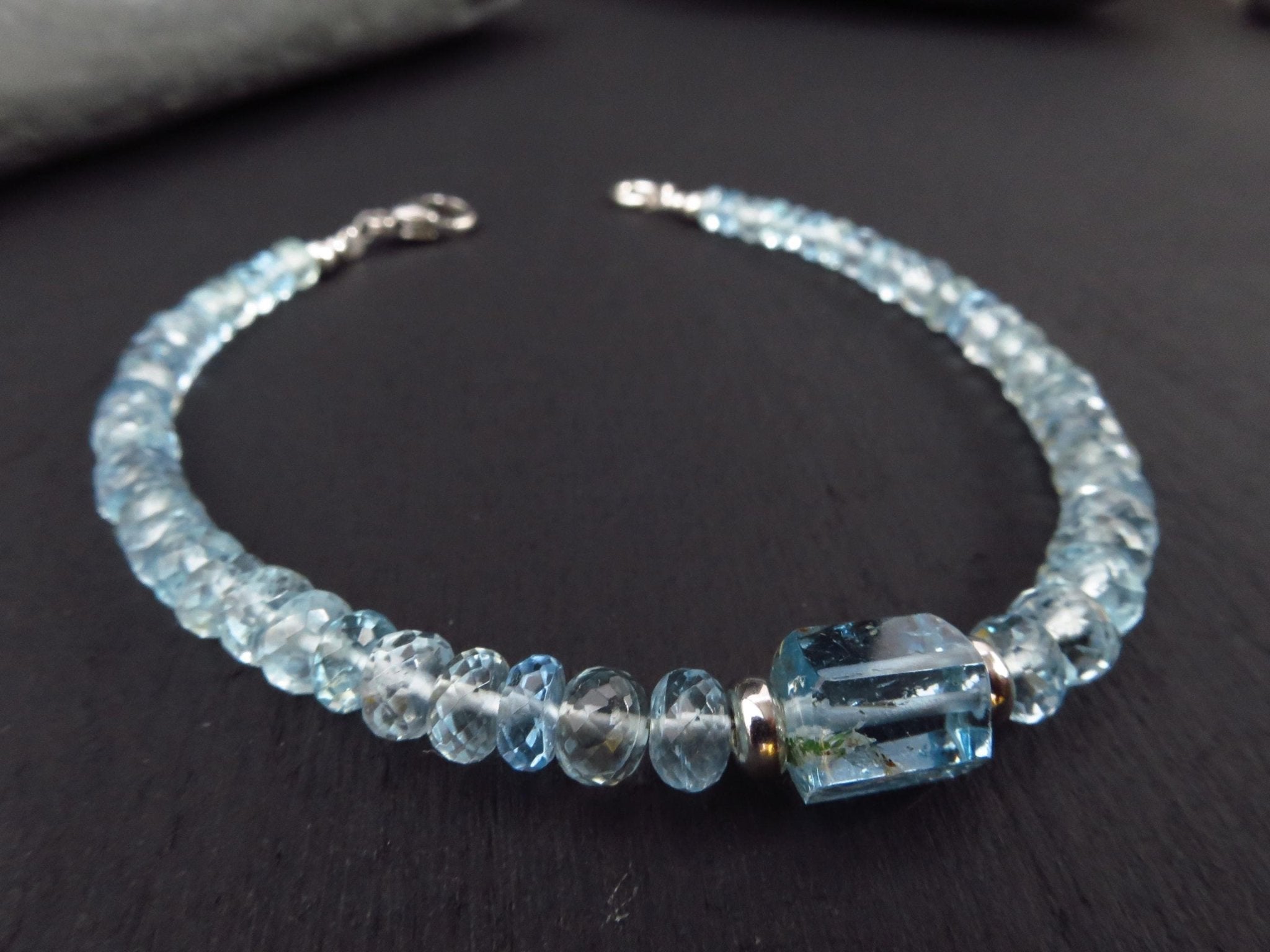 Aquamarin Armband blaues Edelstein Kristall - Armband