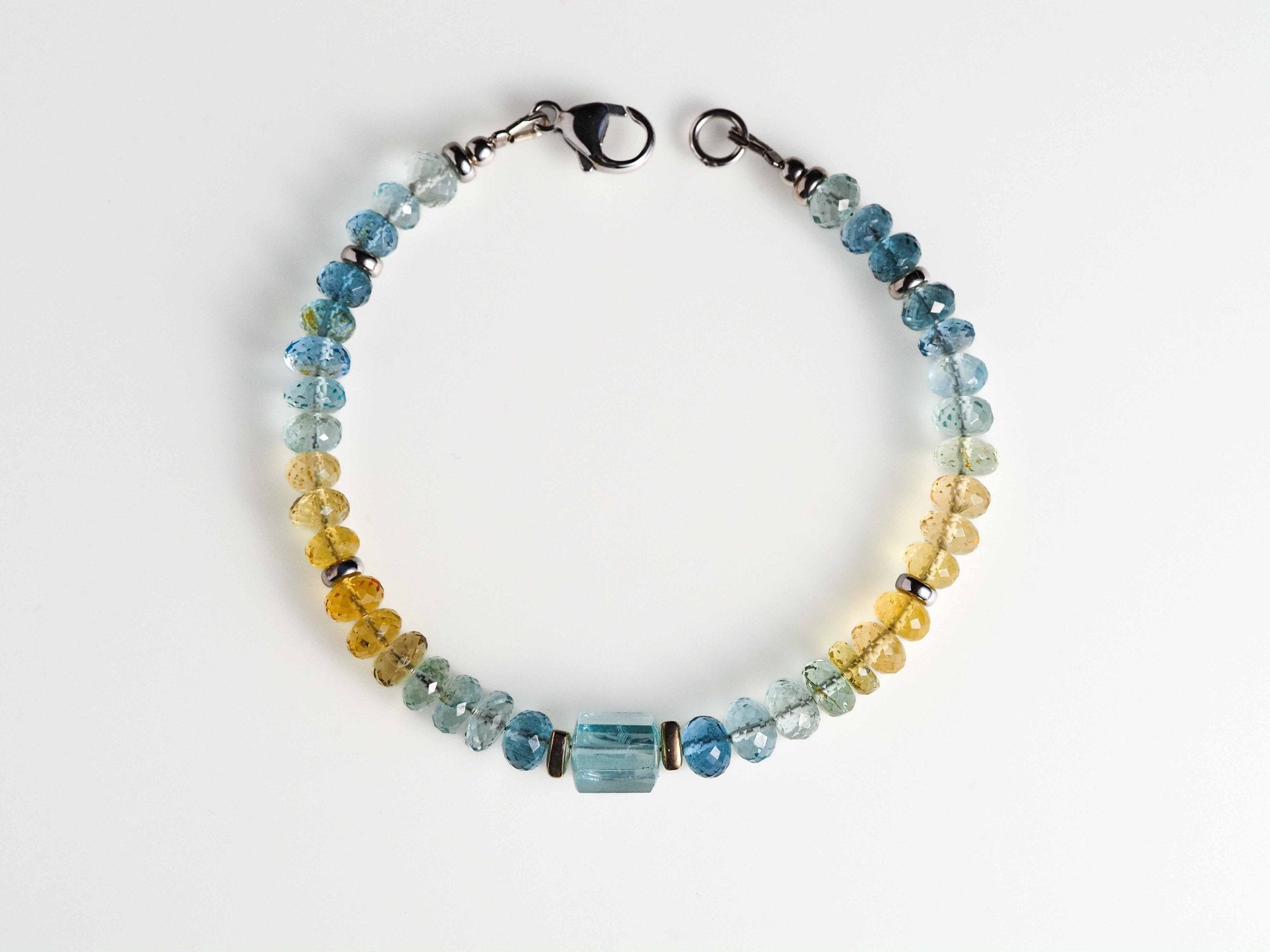 Aquamarin Armband mit Heliodor & Morganit