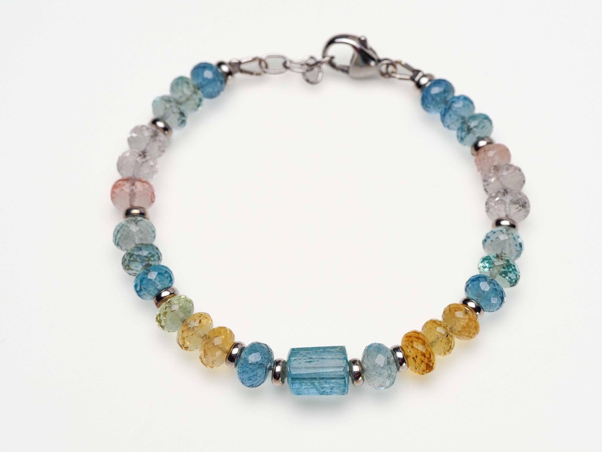 Aquamarin Armband mit Heliodor & Morganit