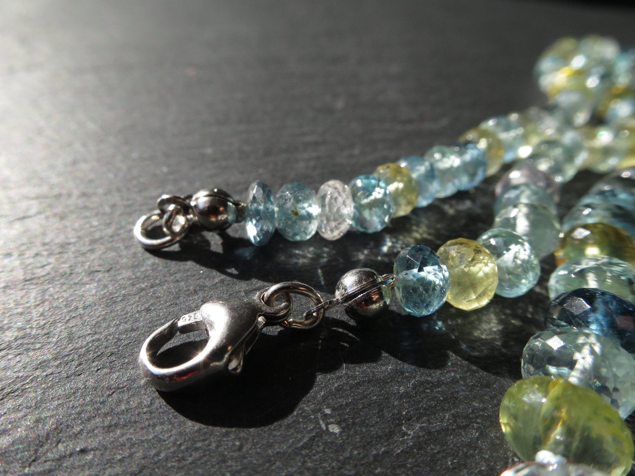 Aquamarin Kette 100% Natürlich Morganit Heliodor Beryll