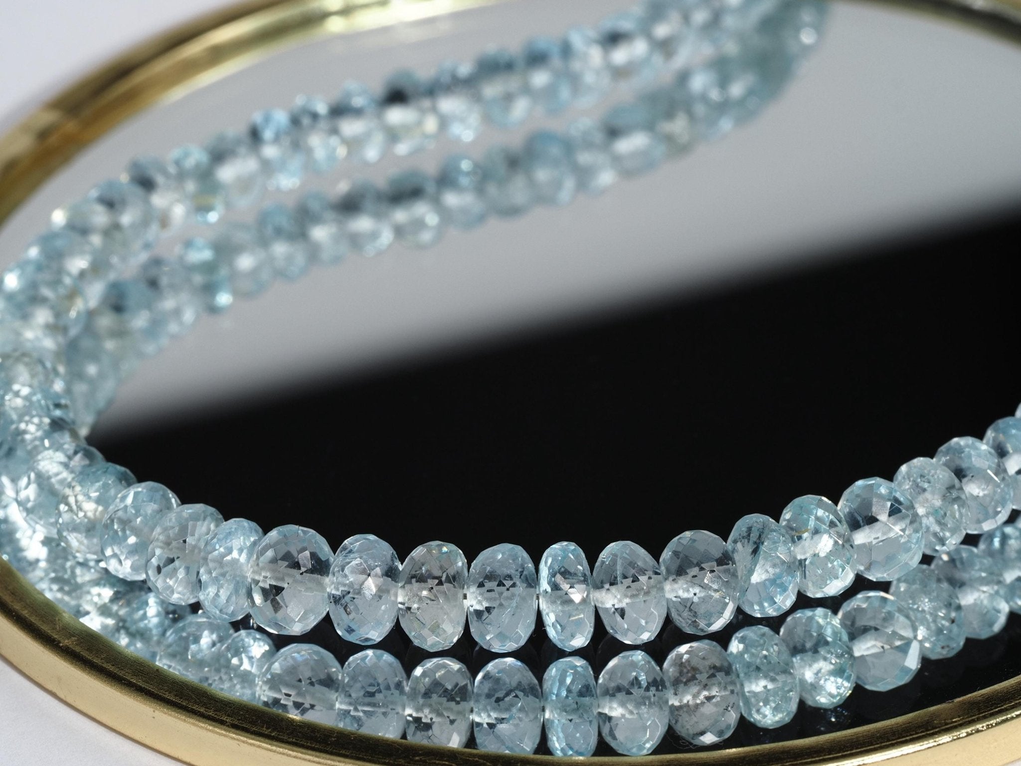 Aquamarin Kette Silber Aquamarin Halskette blau Beryll Collier Aquamarin Natur Edelstein Aquamarin Perlen Kette klar Silber AAA Aquamarin