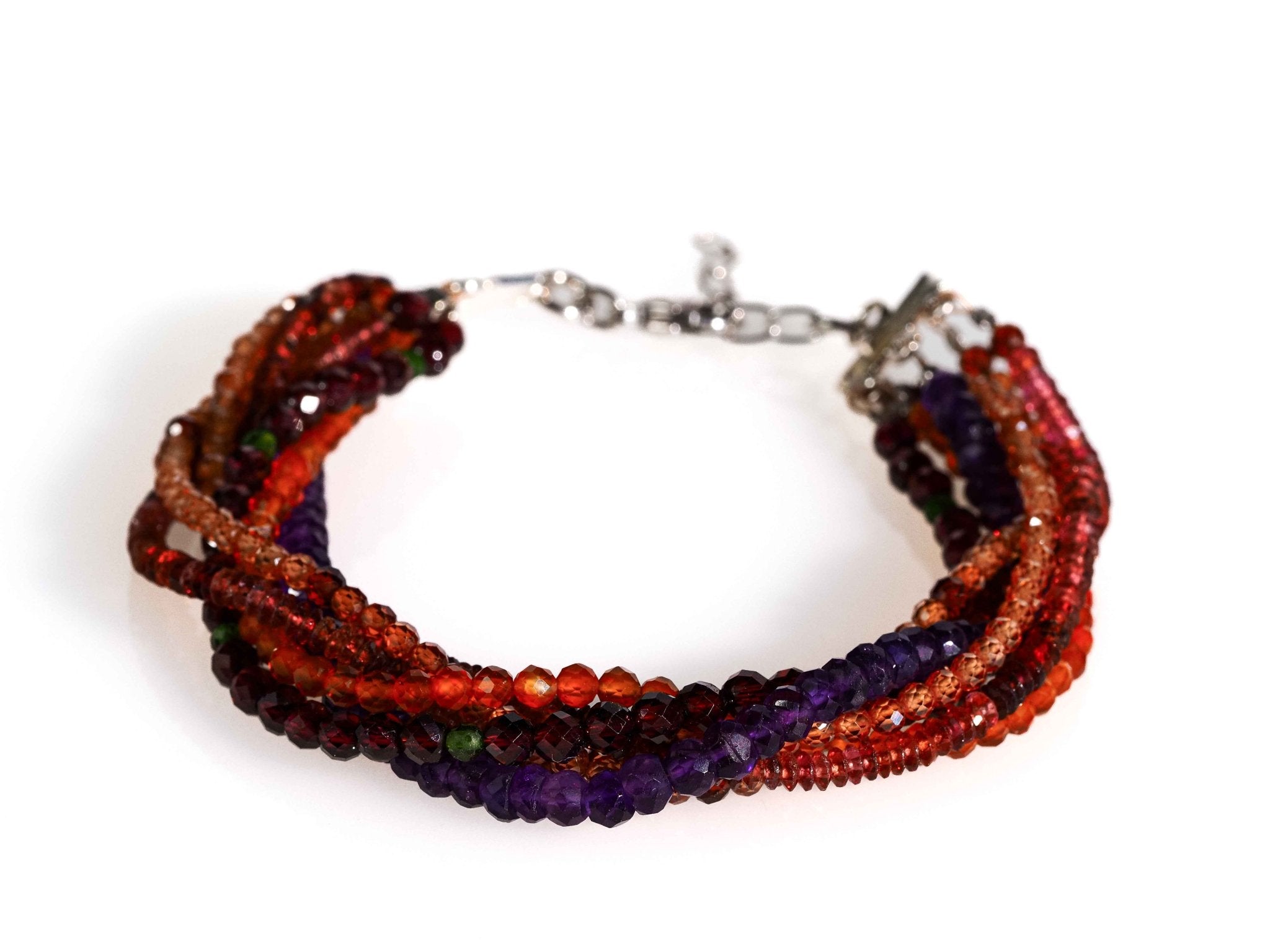Armband Granat mehrreihig 925er Silber