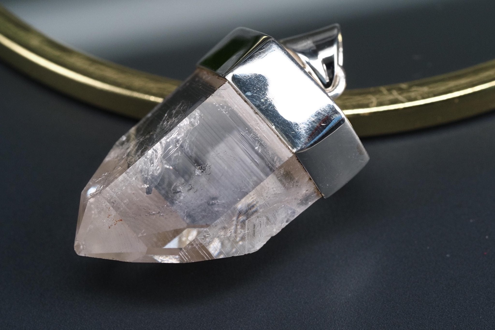 Bergkristall Anhänger Silber Österreich 38mm Länge