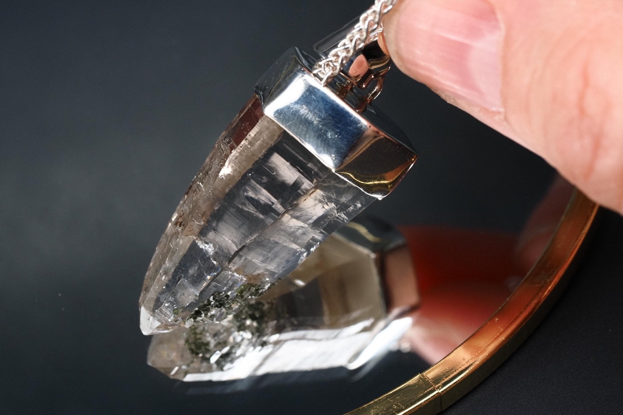 Bergkristall Anhänger Silber Österreich 42,5mm Länge