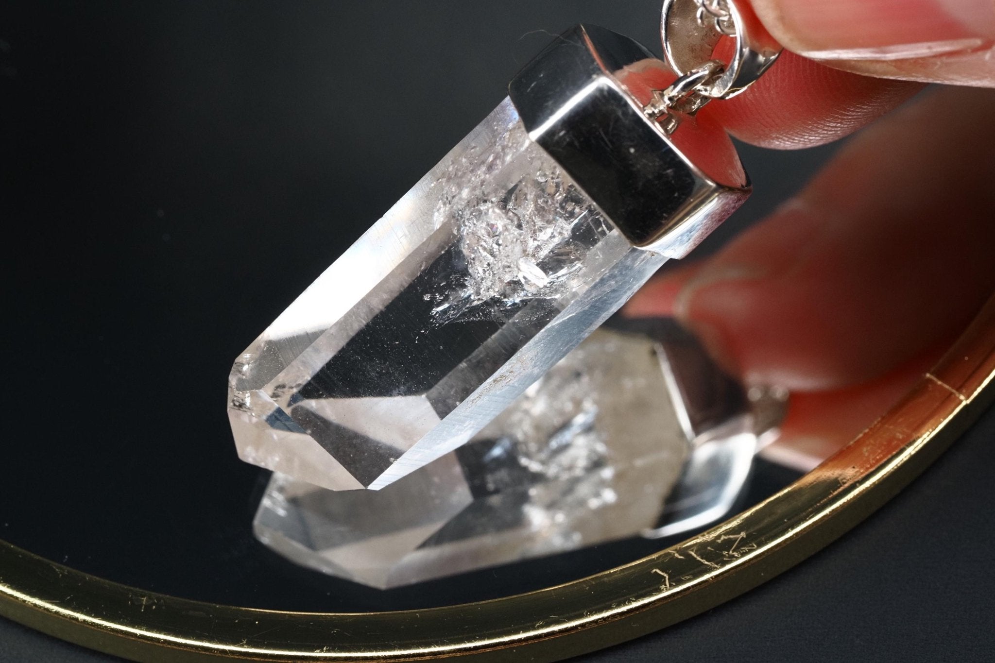 Bergkristall Anhänger Silber Österreich 43,8mm Länge